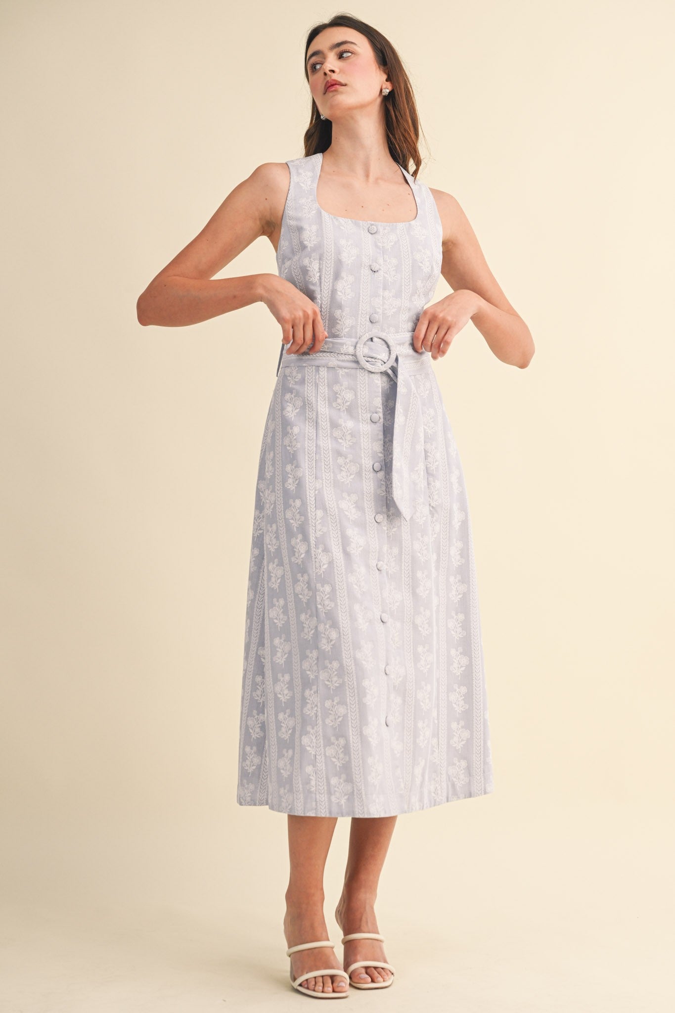 The Monica Floral Button Down Dress