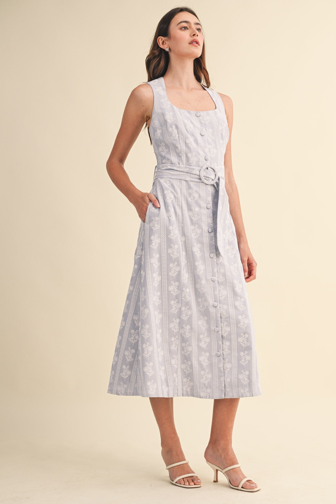 The Monica Floral Button Down Dress