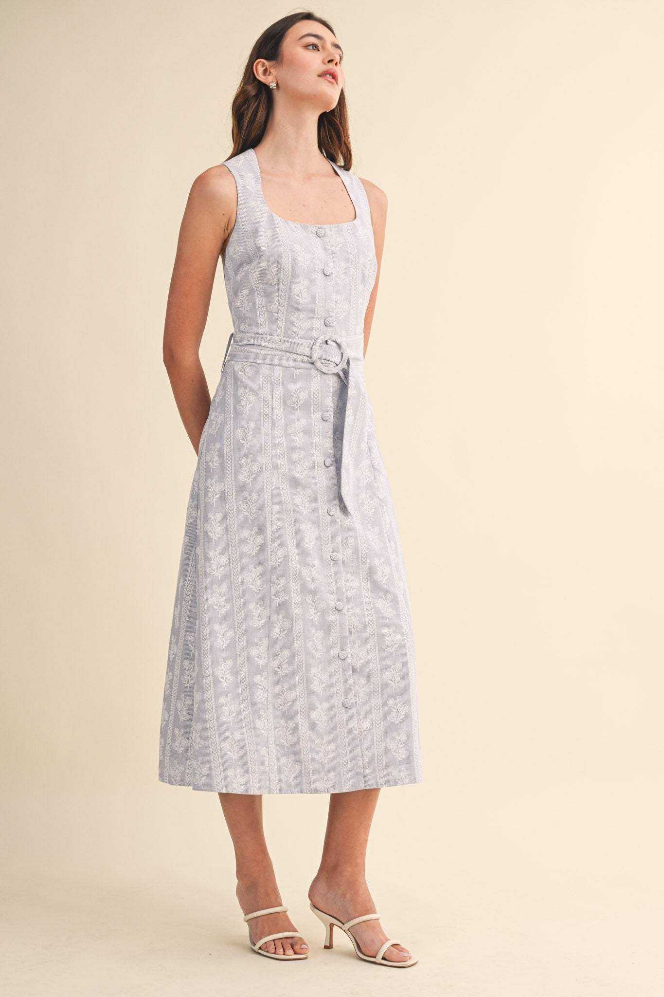 The Monica Floral Button Down Dress