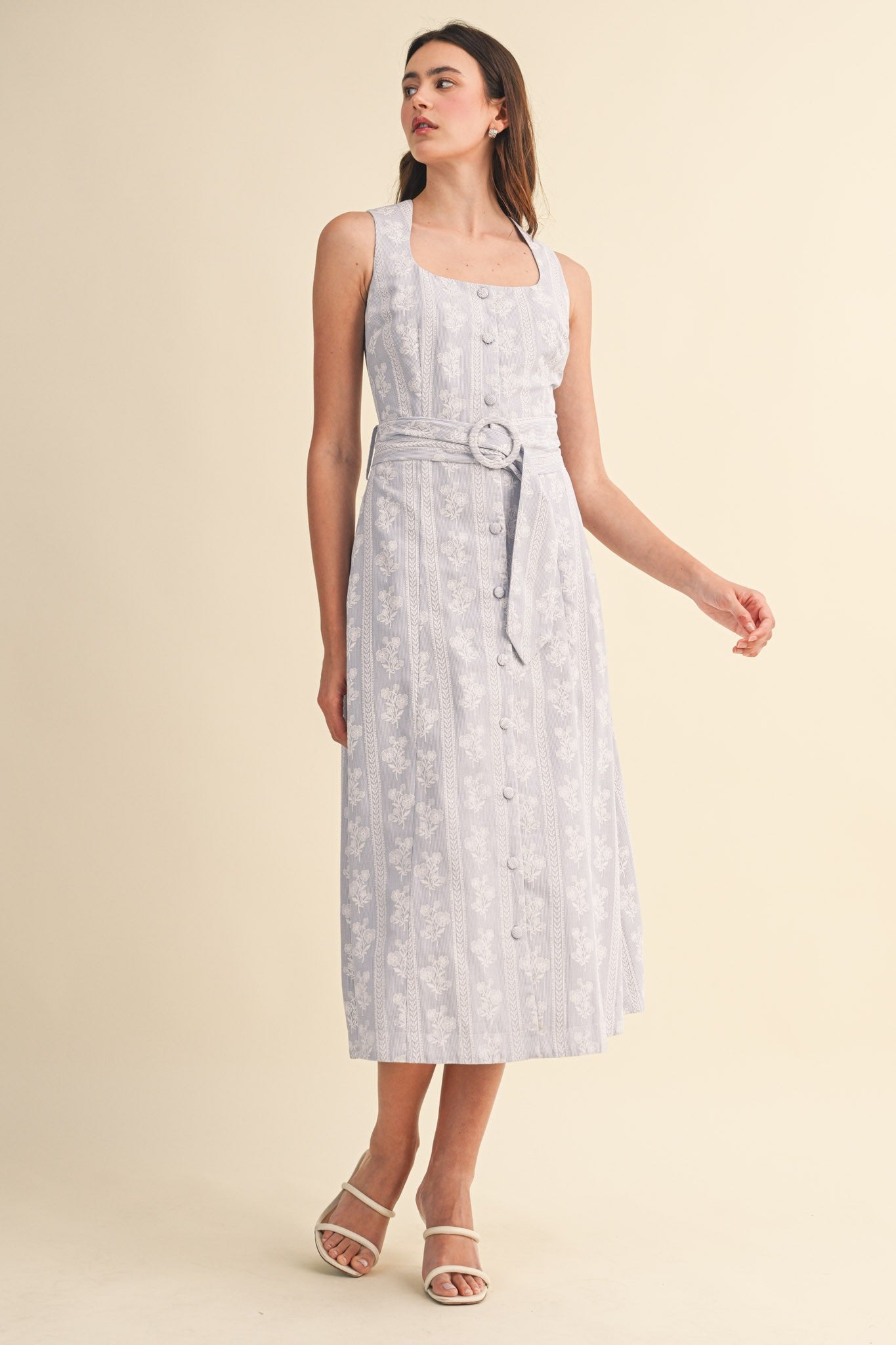The Monica Floral Button Down Dress