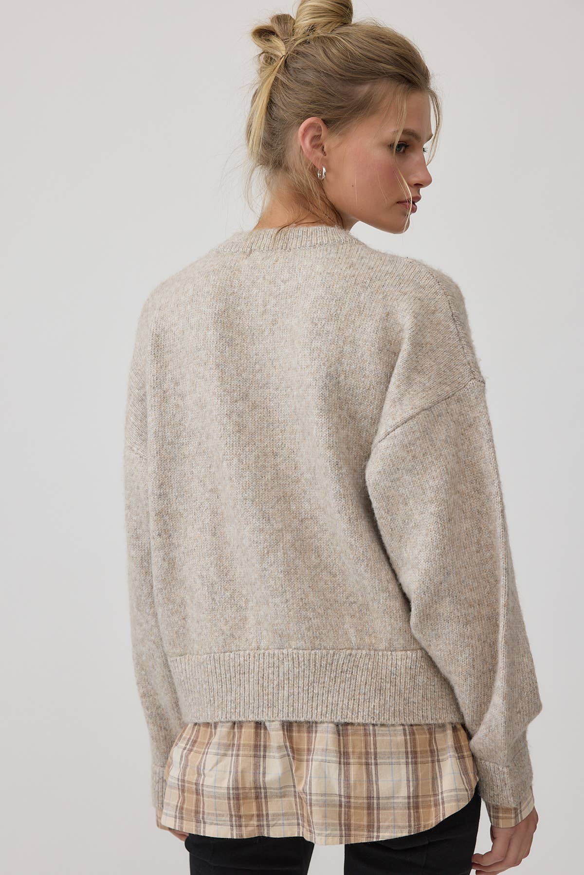The Lorelai Layered Plaid Knit Sweater