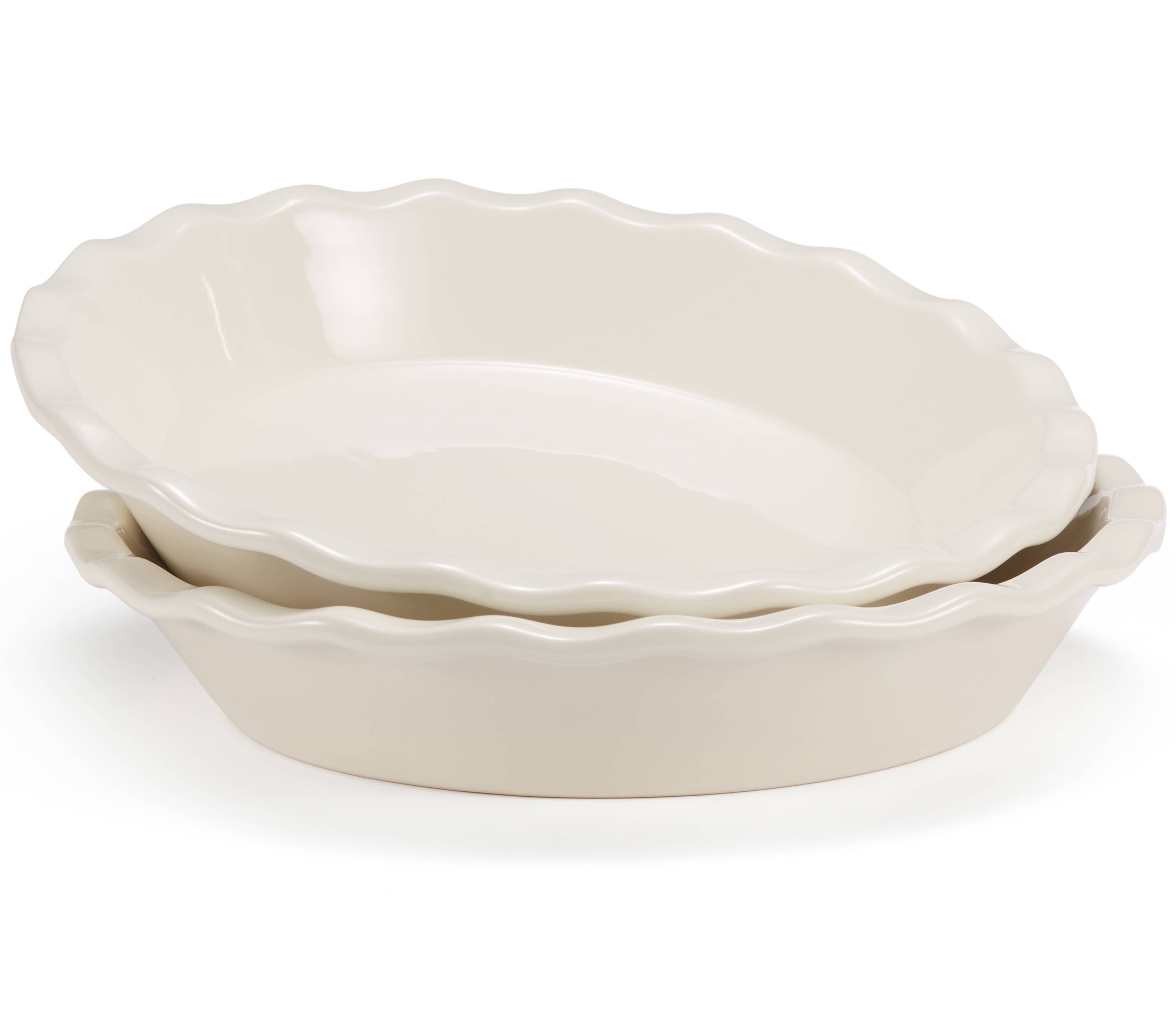 Ceramic Deep Pie Dish with Wave Edge