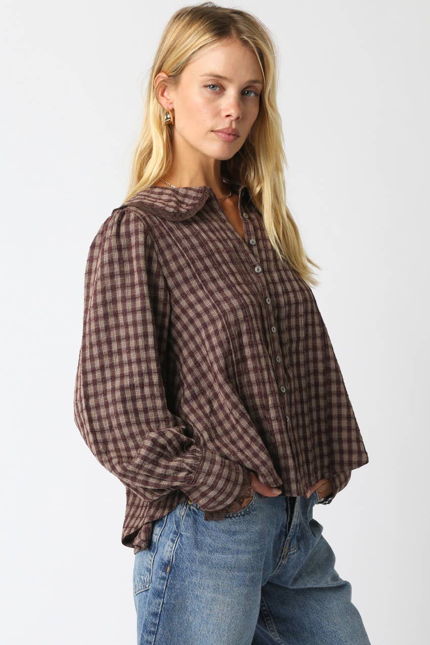 The Angelie Plaid Blouse