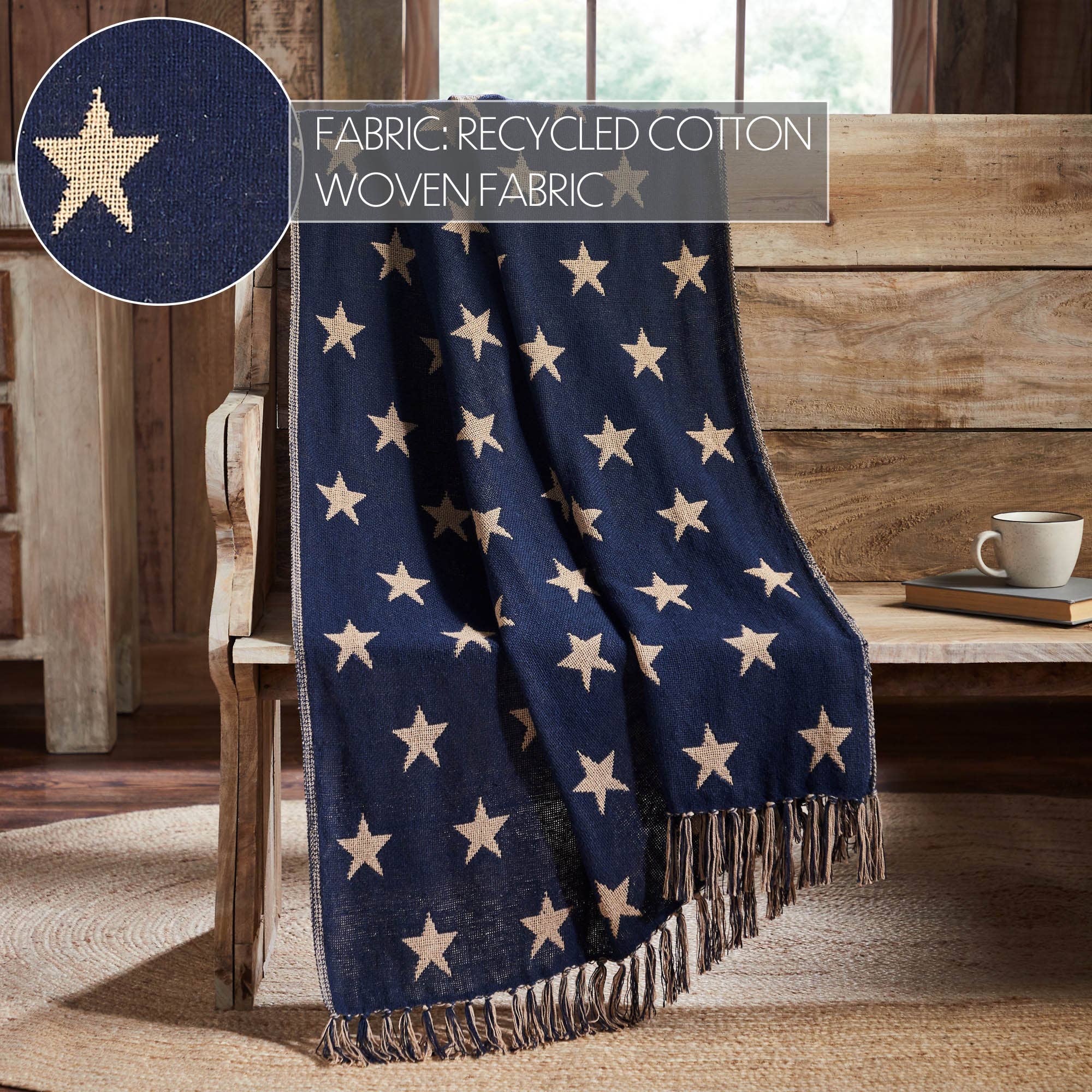 Patriotic Star Woven Throw