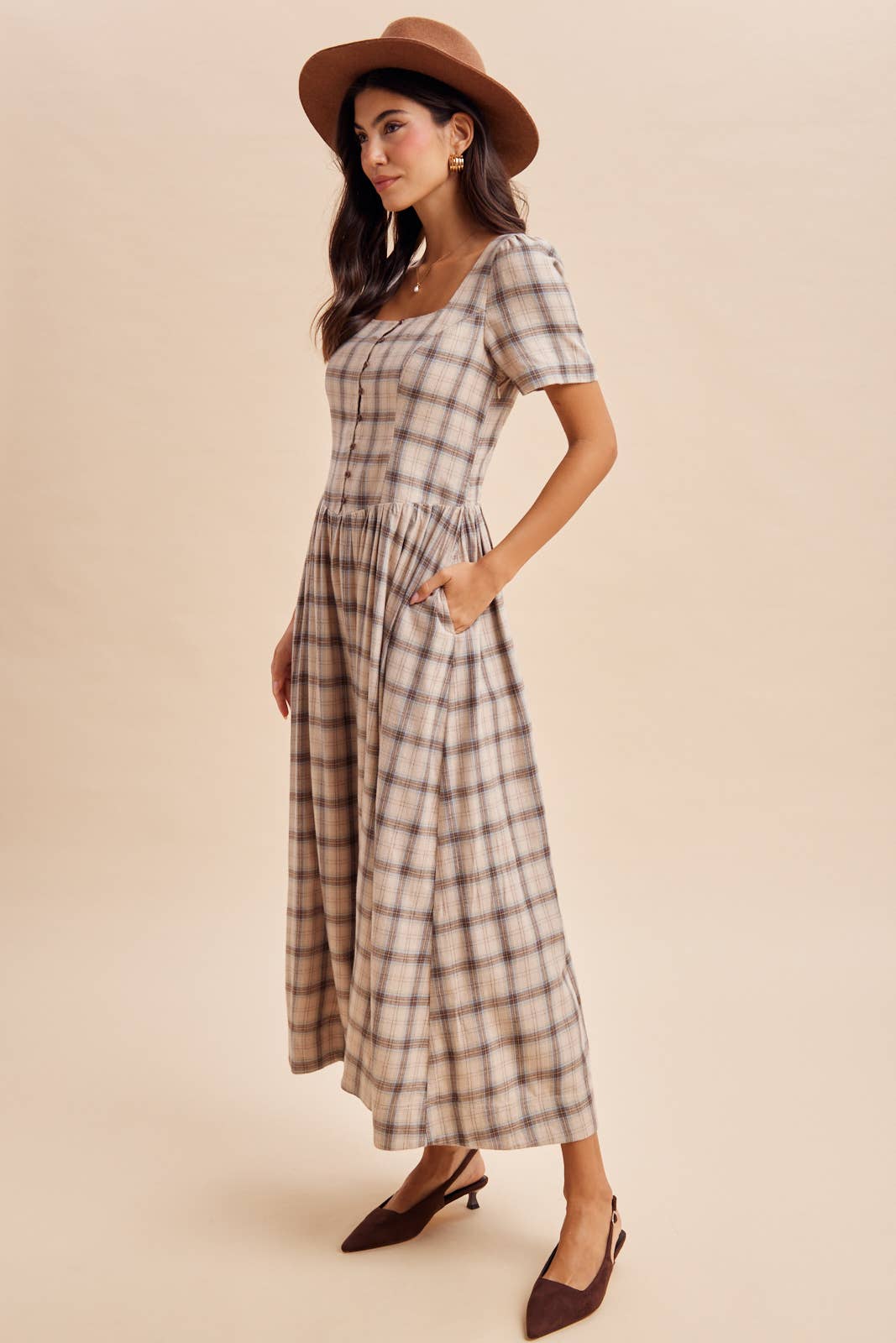 The Claire Tartan Maxi Dress