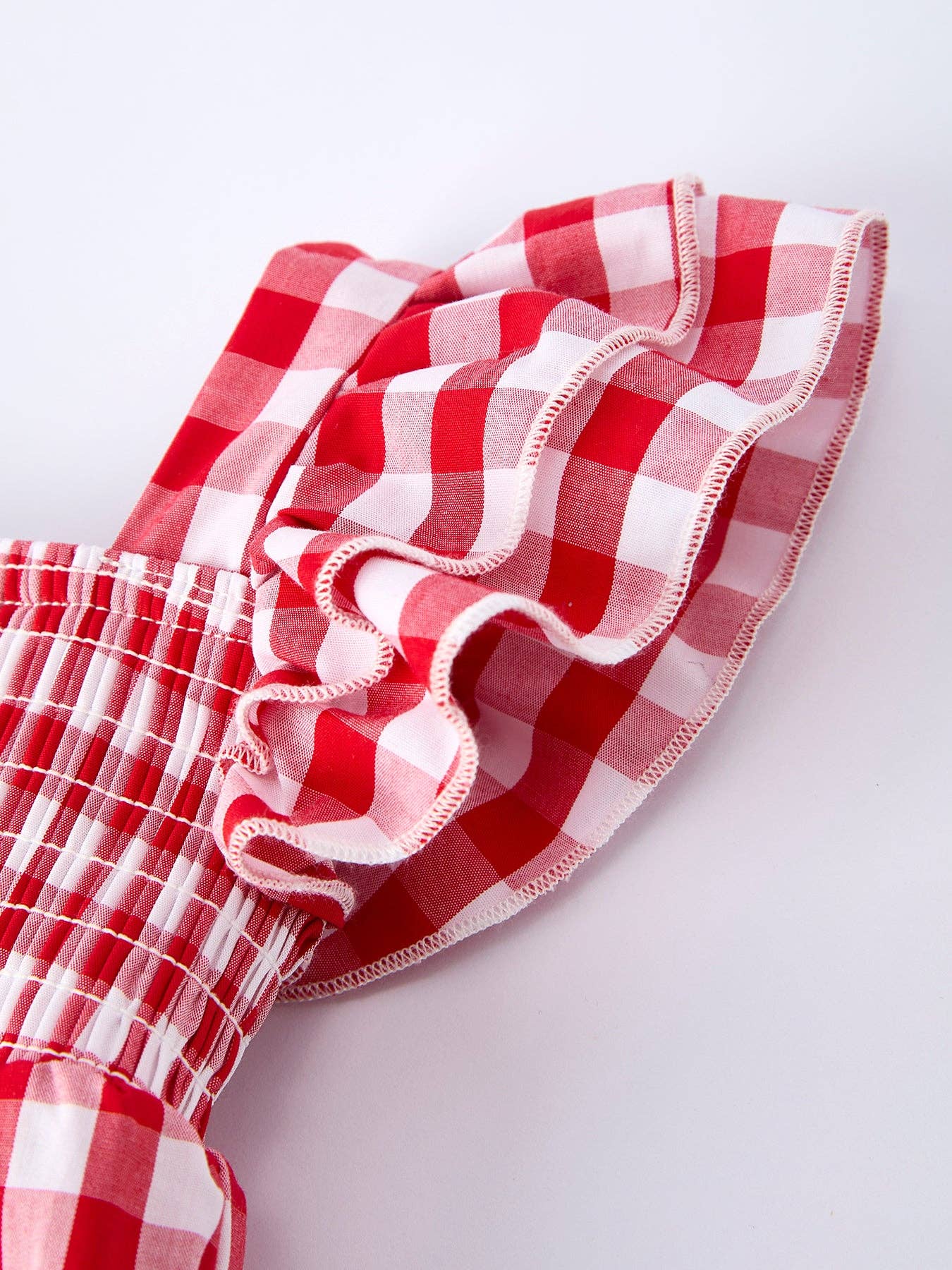 Girls Summer Plaid Romper