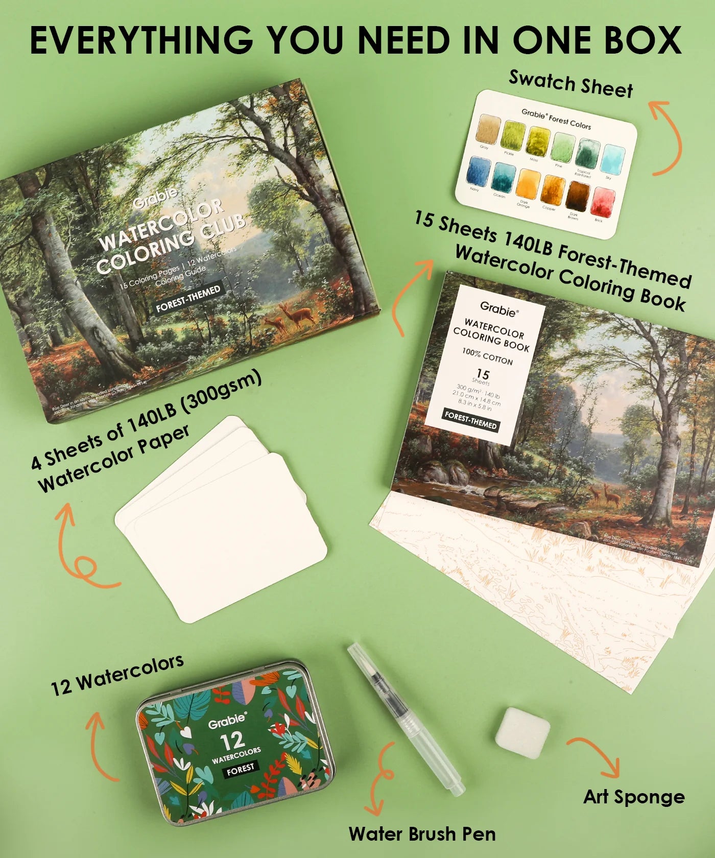 Themed Watercolor Coloring Club Box
