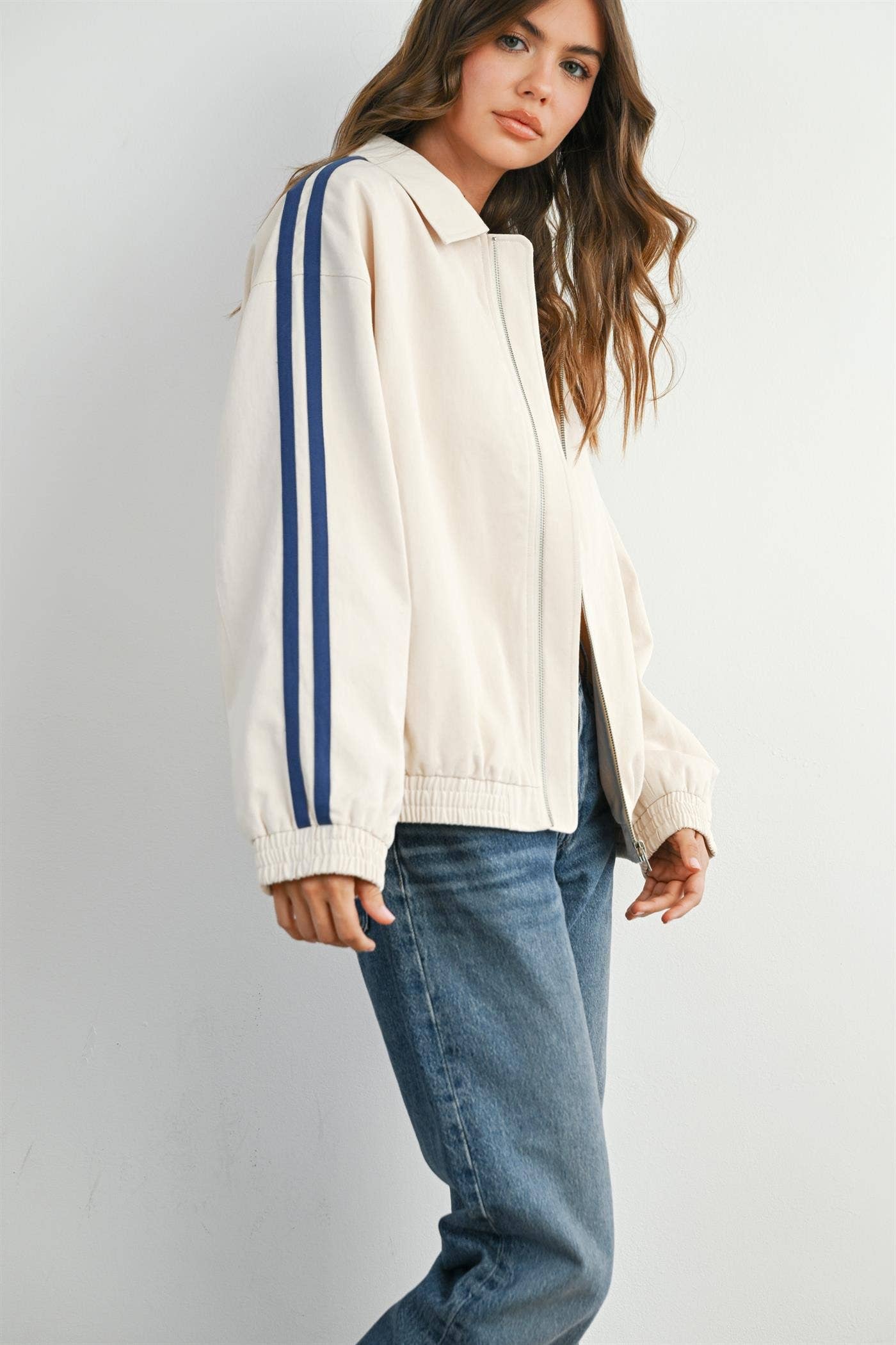 The Steve Striped  Zip-Up Jacket