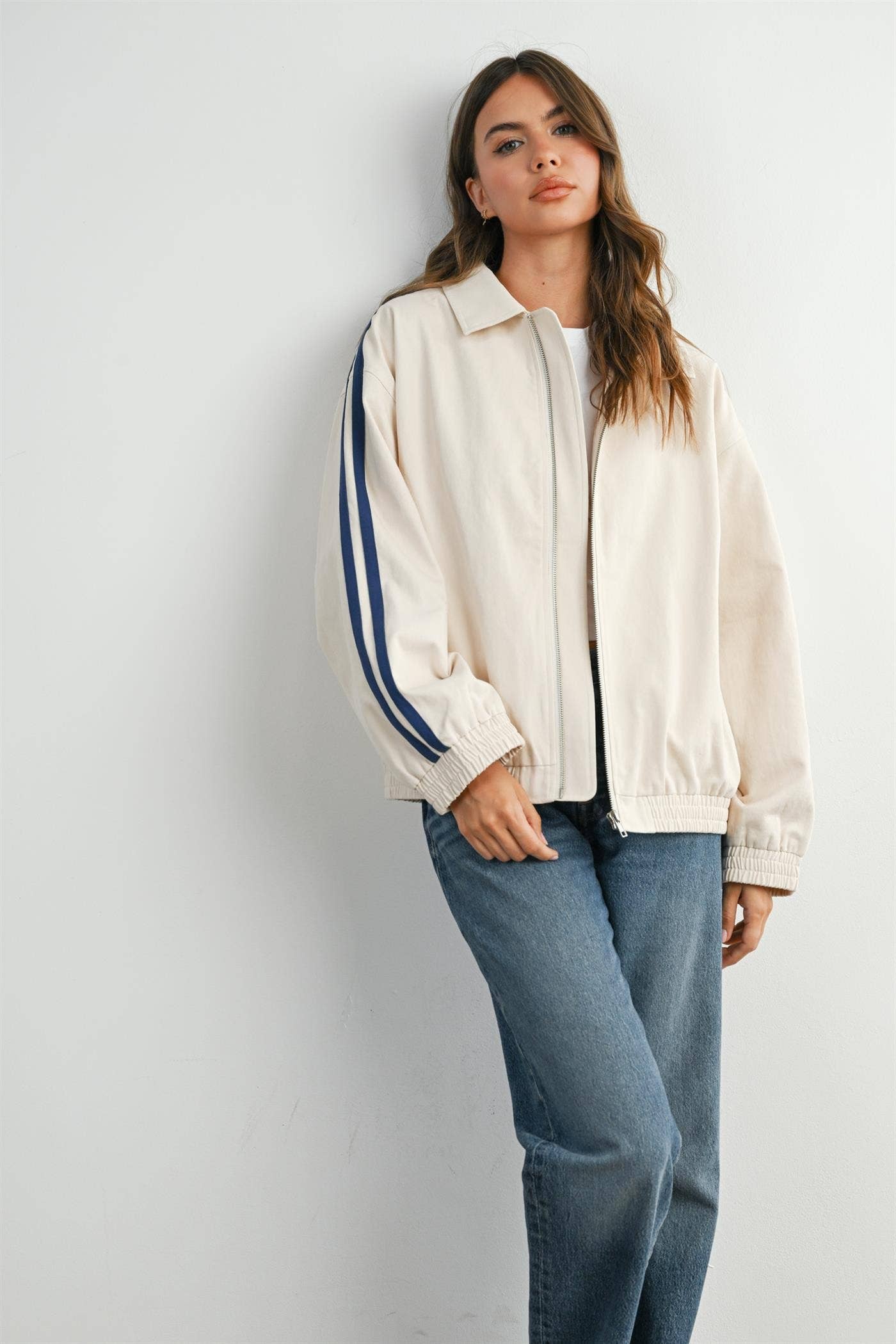 The Steve Striped  Zip-Up Jacket