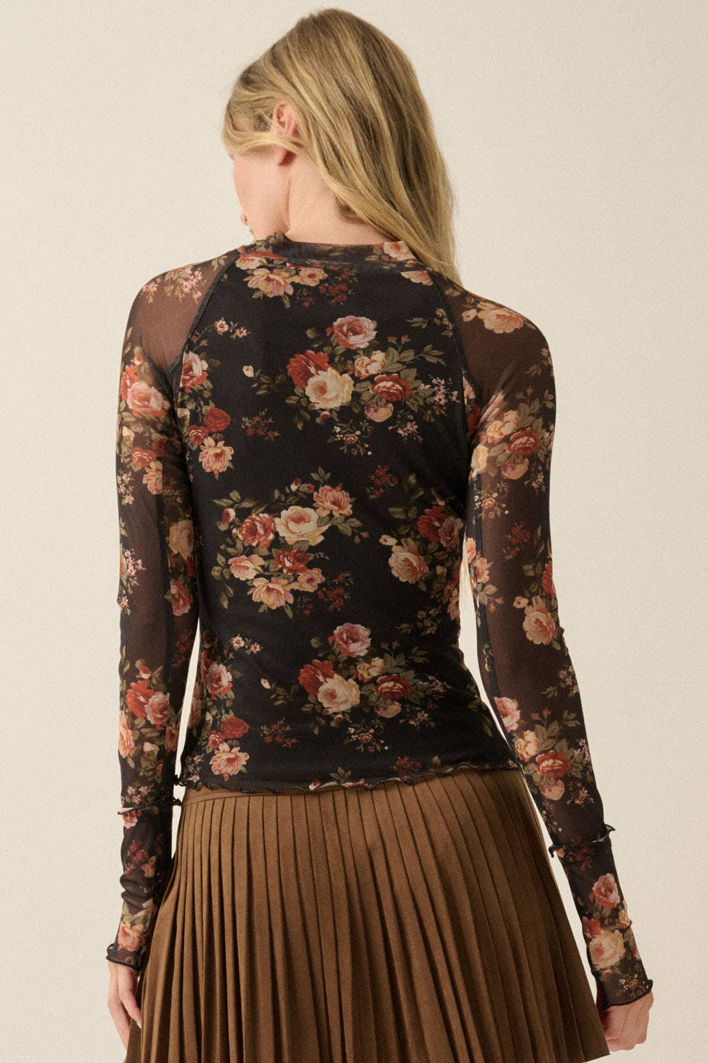 The Carla Floral Mesh Top