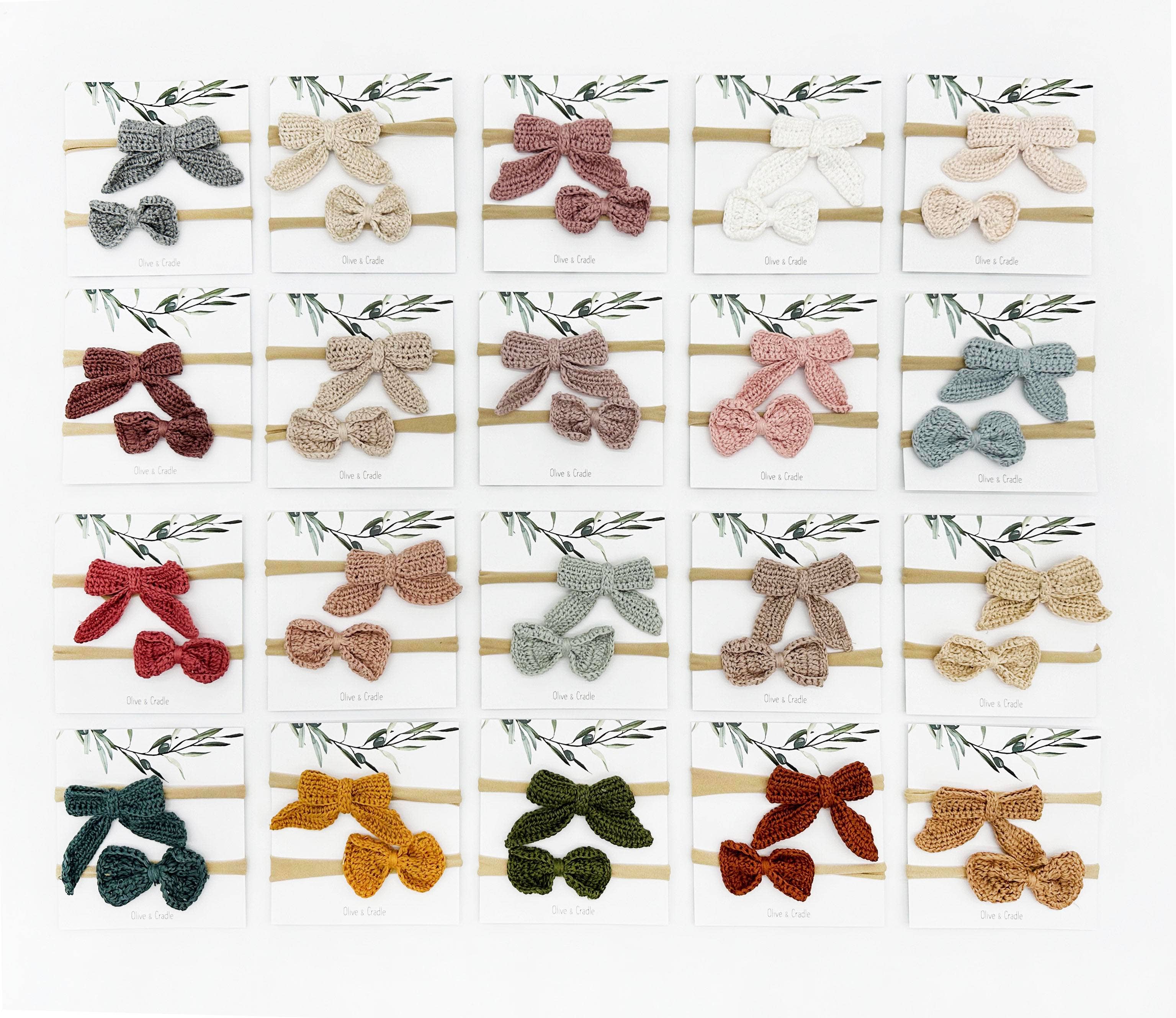 The Crochet Bow Headband Set