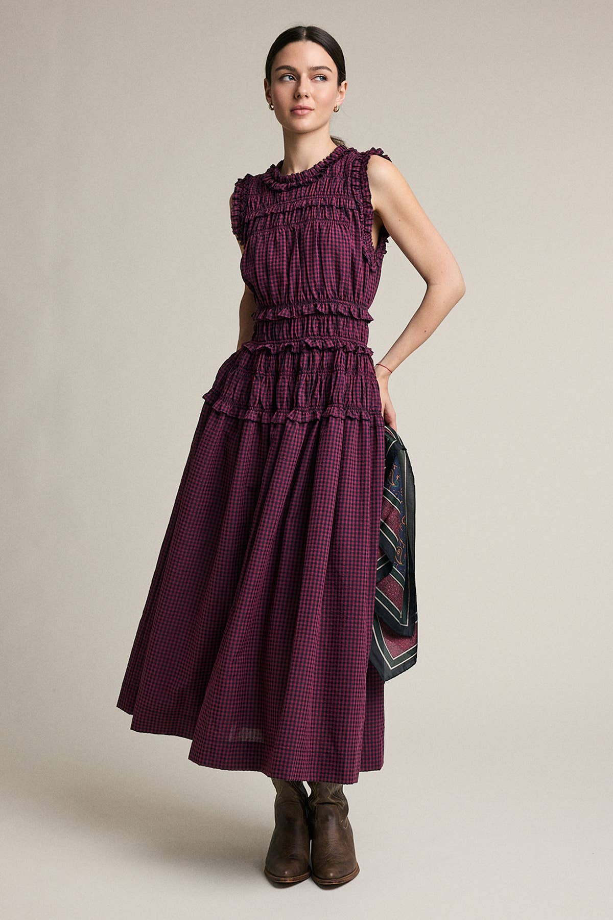 The Rose Plaid Maxi Dress