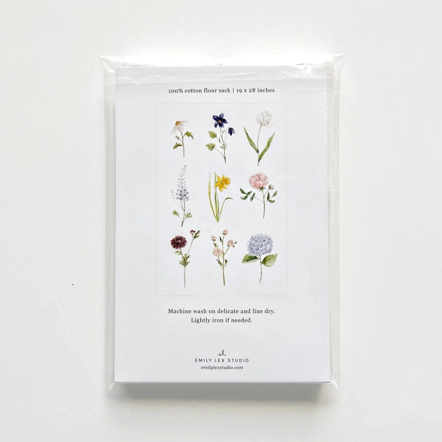 Garden Flowers Cotton Flour Sack Tea Towel