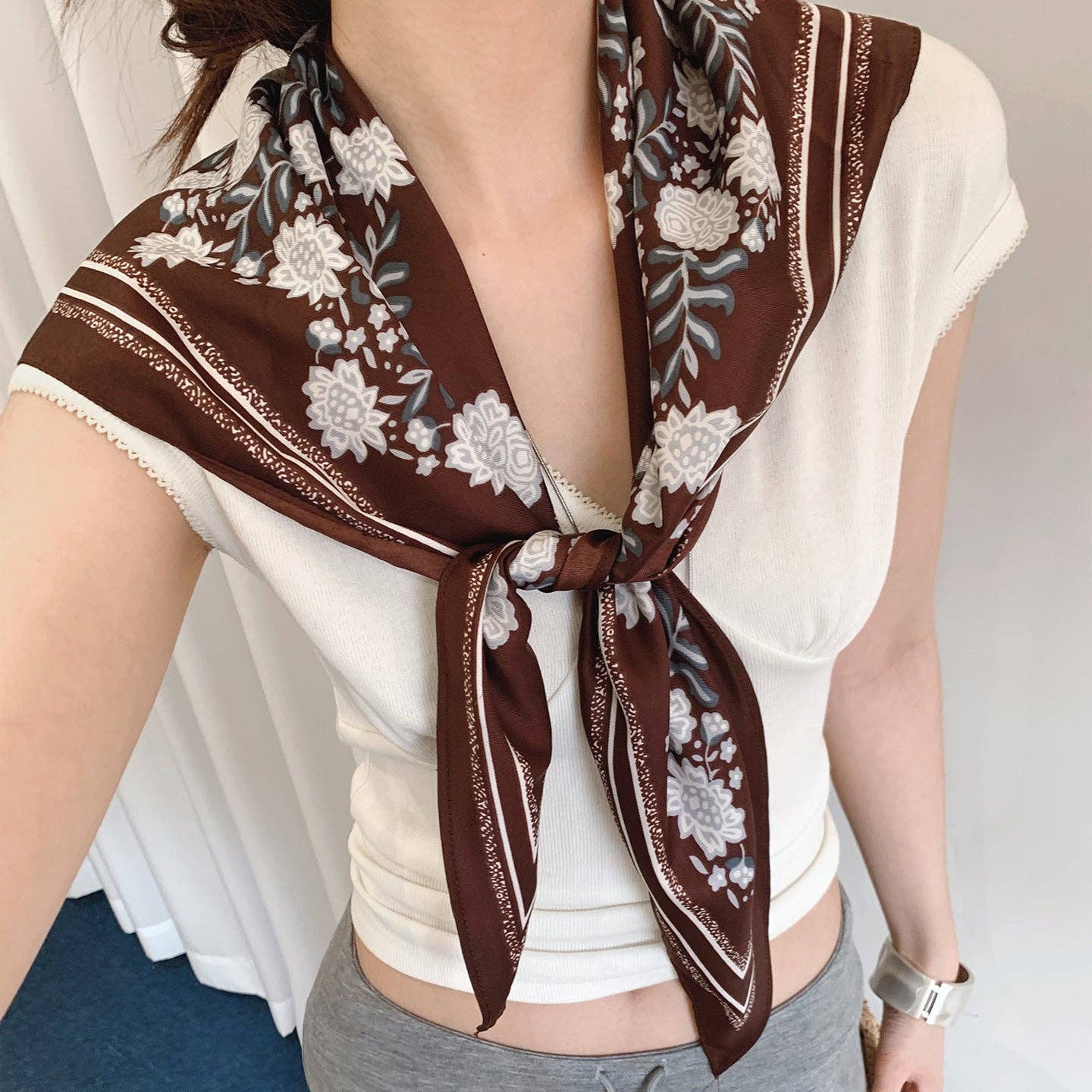 The Retro Floral Tie Scarf