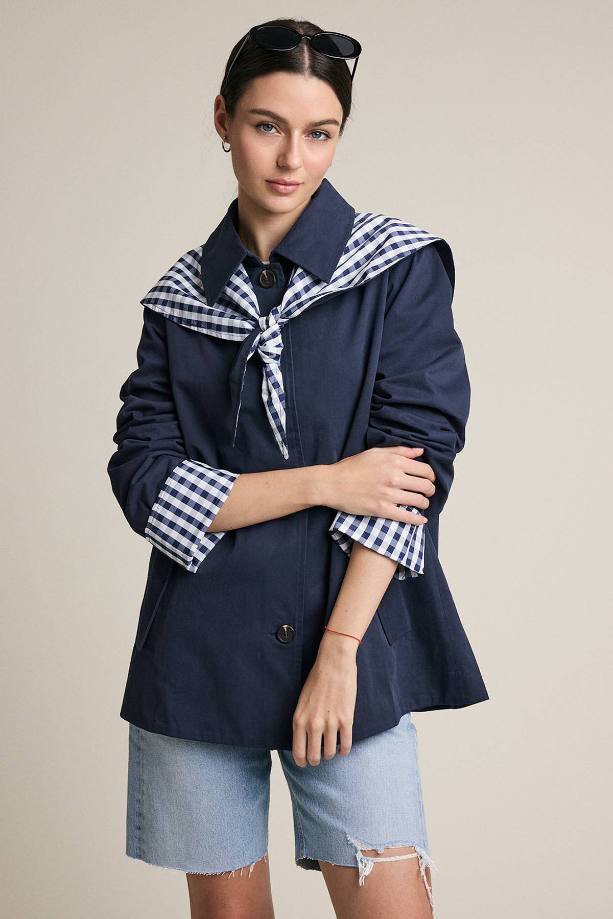 The Rain Gingham Scarf Jacket