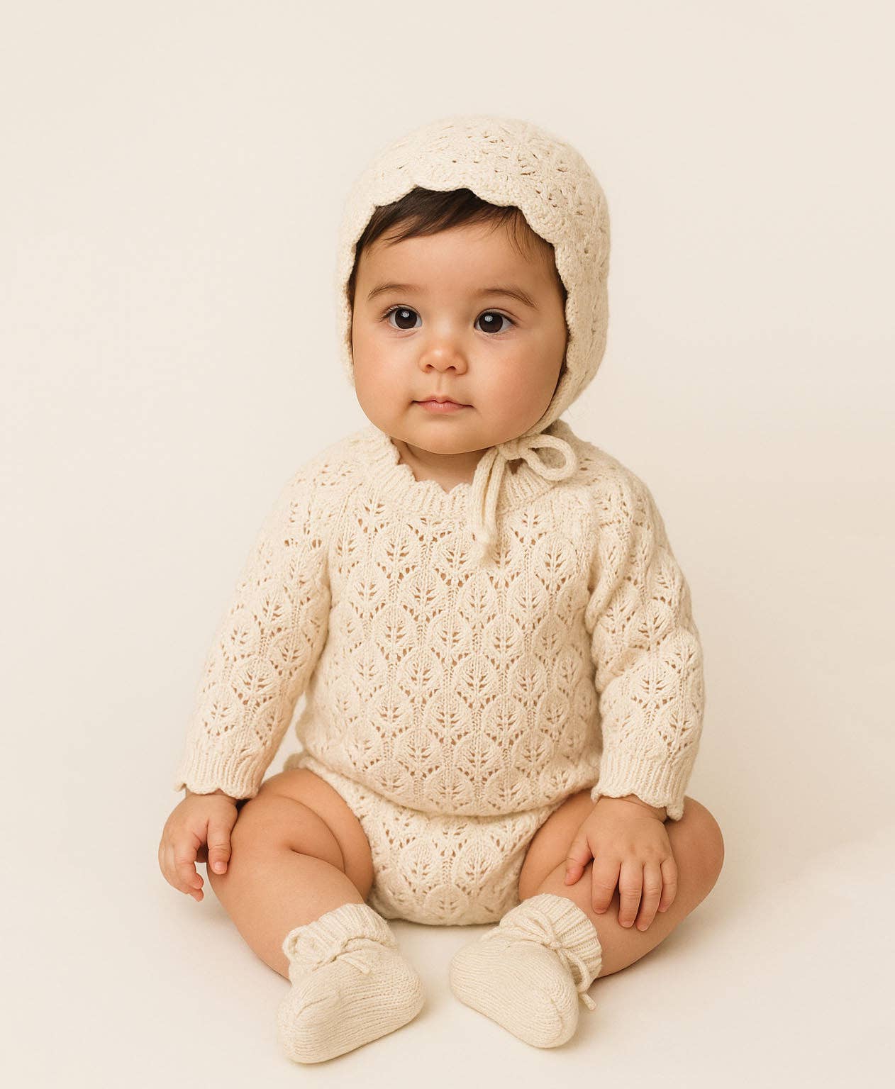 The Light Cream Lacey Knit Set