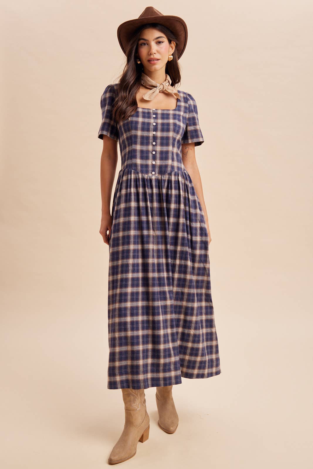 The Claire Tartan Maxi Dress