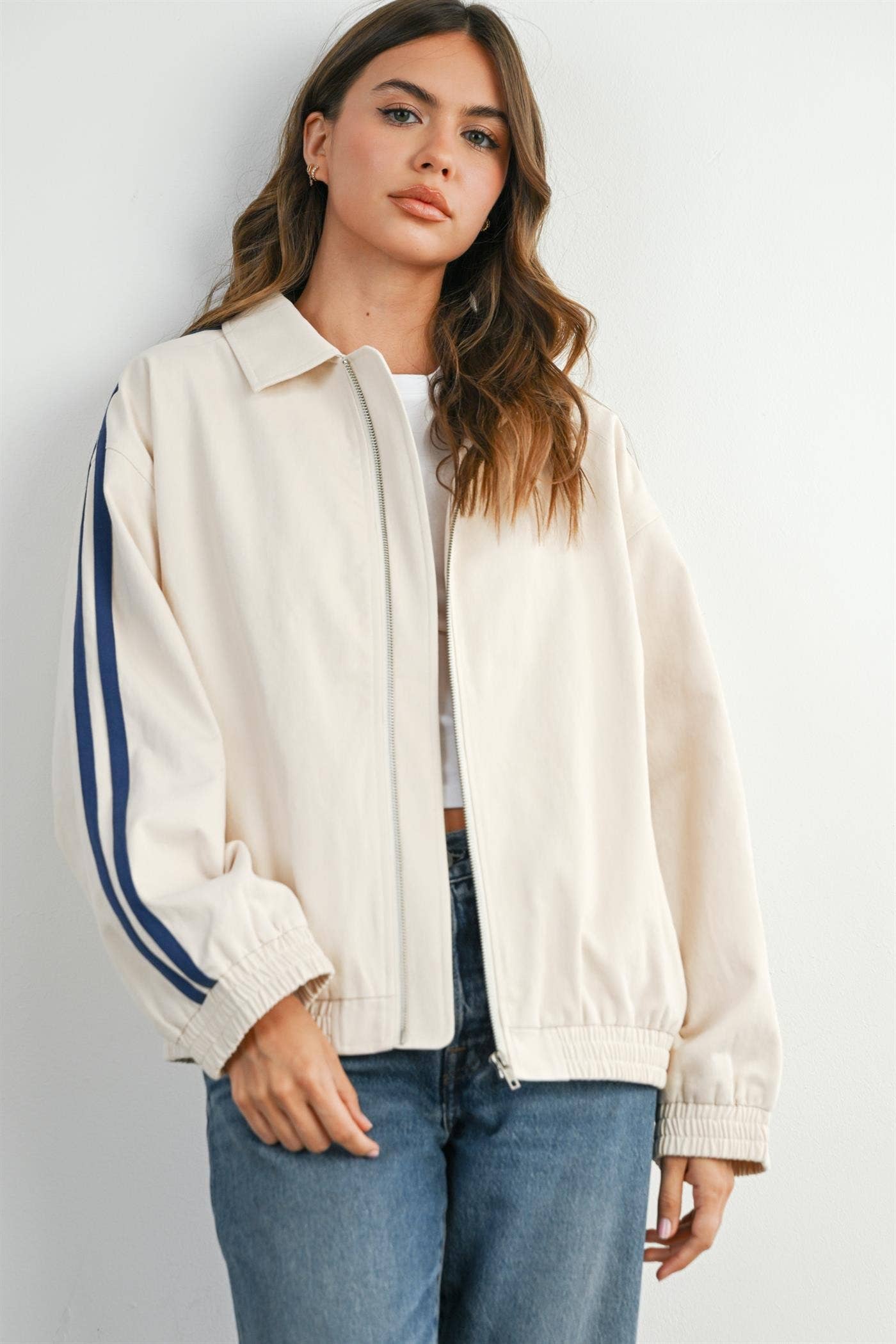 The Steve Striped  Zip-Up Jacket