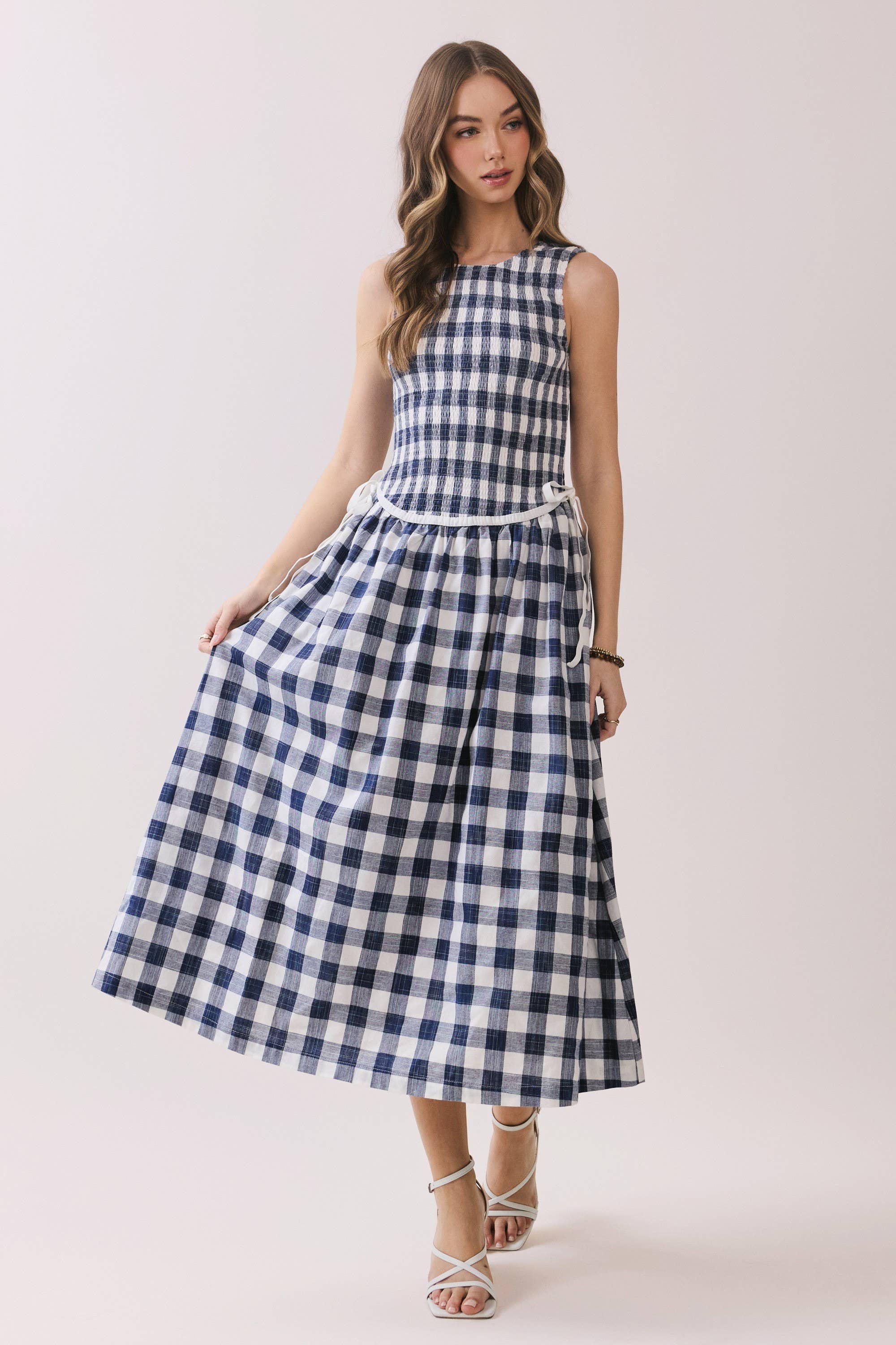 The Holly Gingham Midi Dress