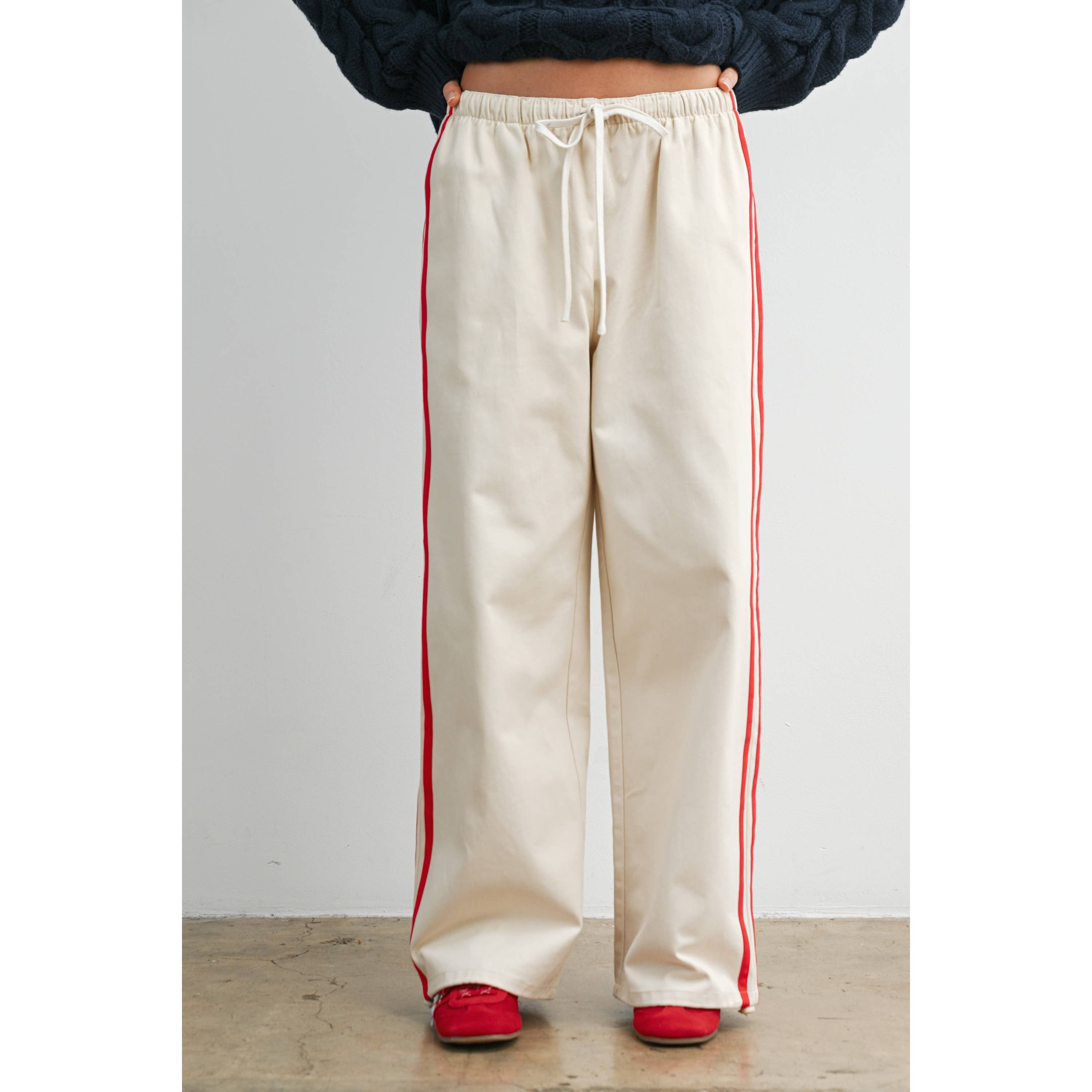 The Boone Striped Wide Leg Track Pants