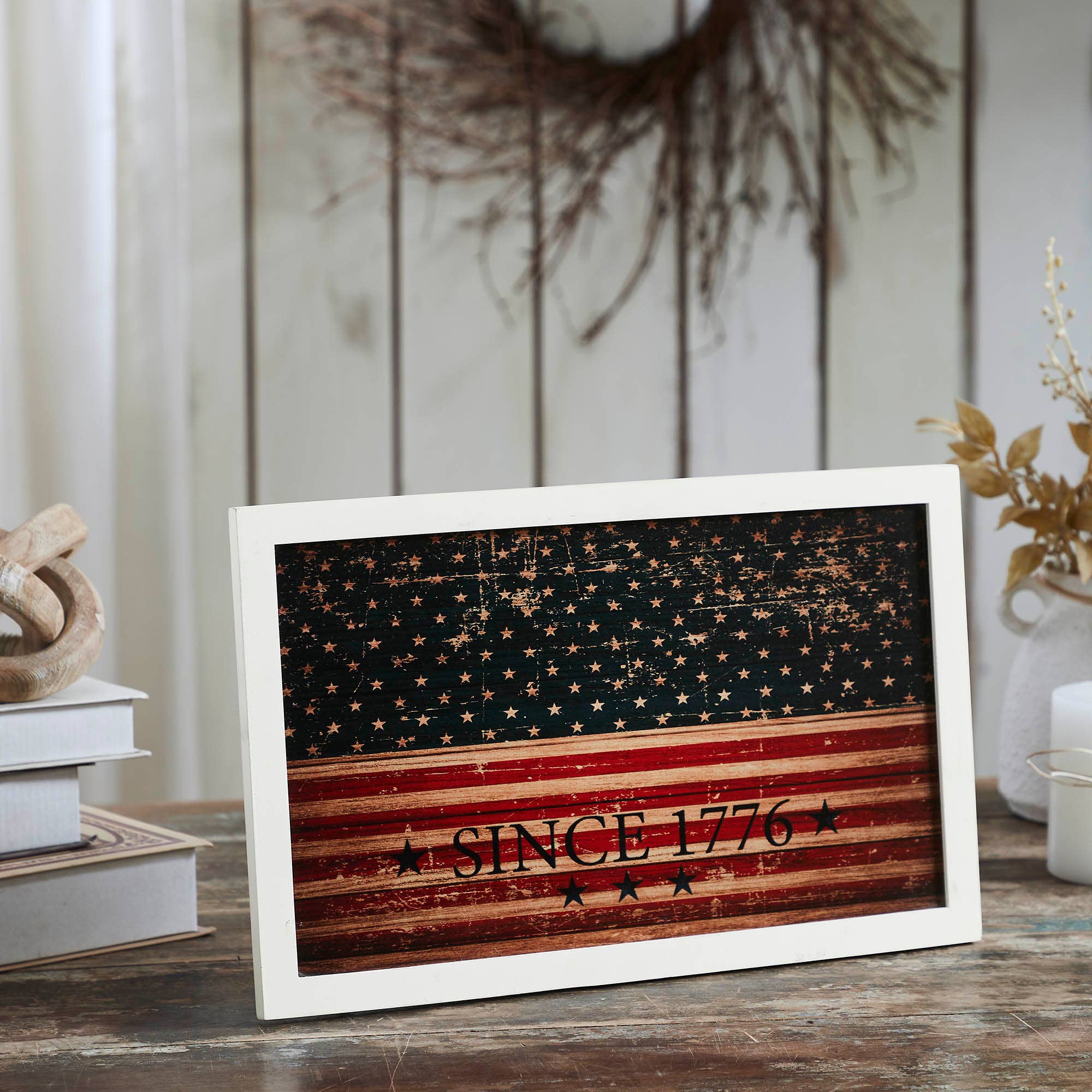 1776 Vintage American Flag Wall Sign