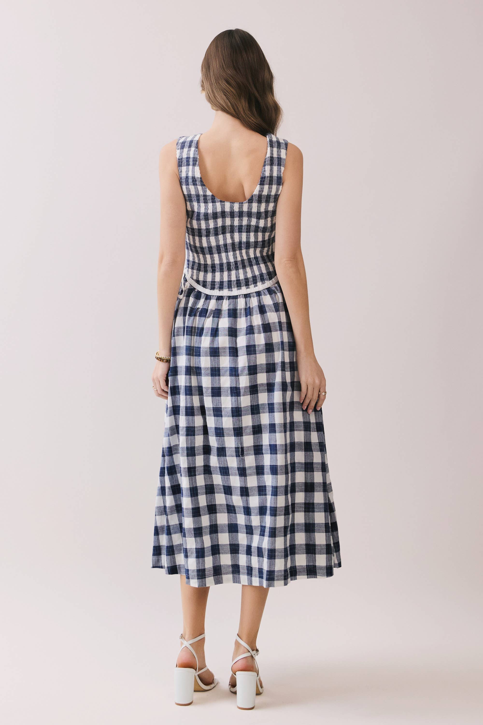The Holly Gingham Midi Dress