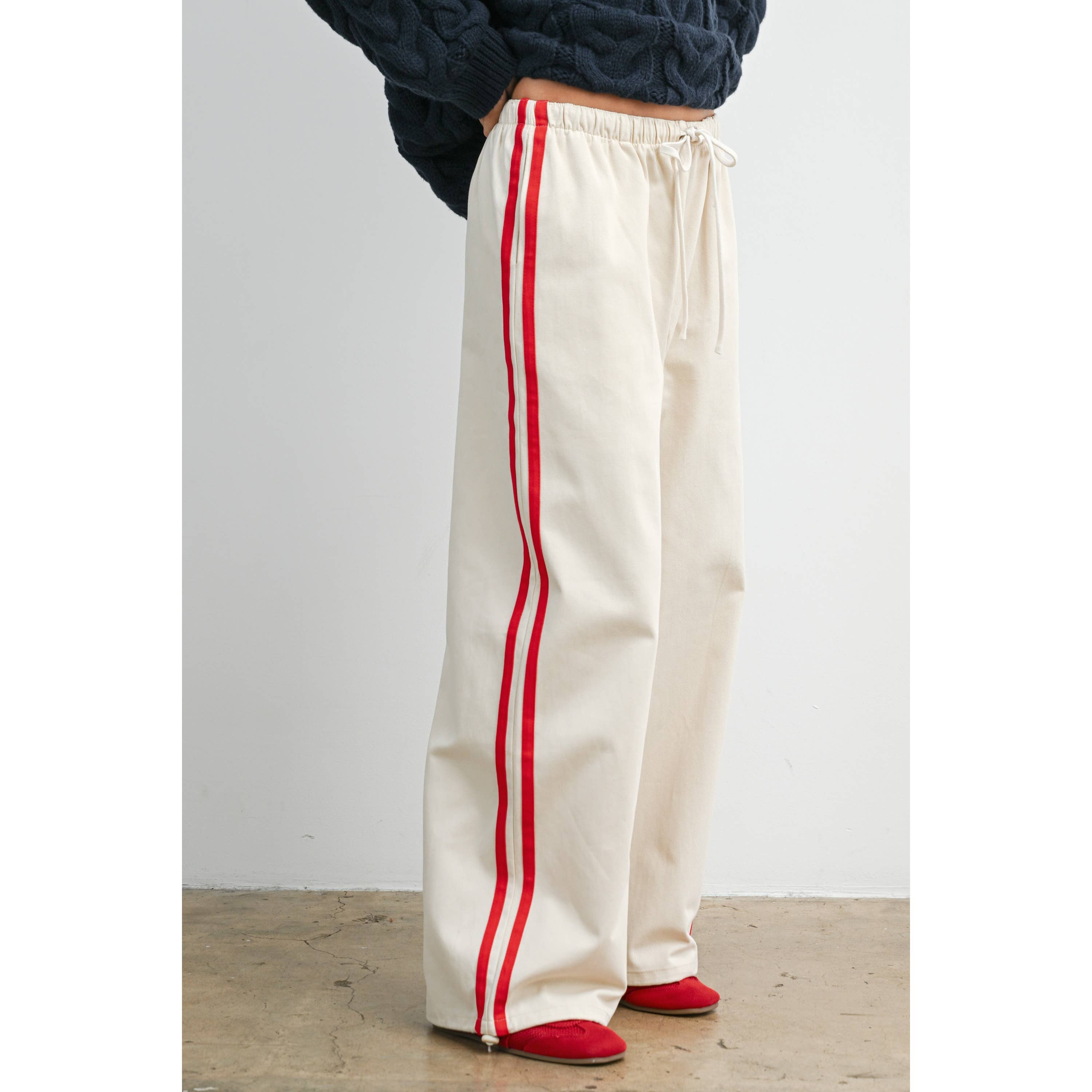The Boone Striped Wide Leg Track Pants