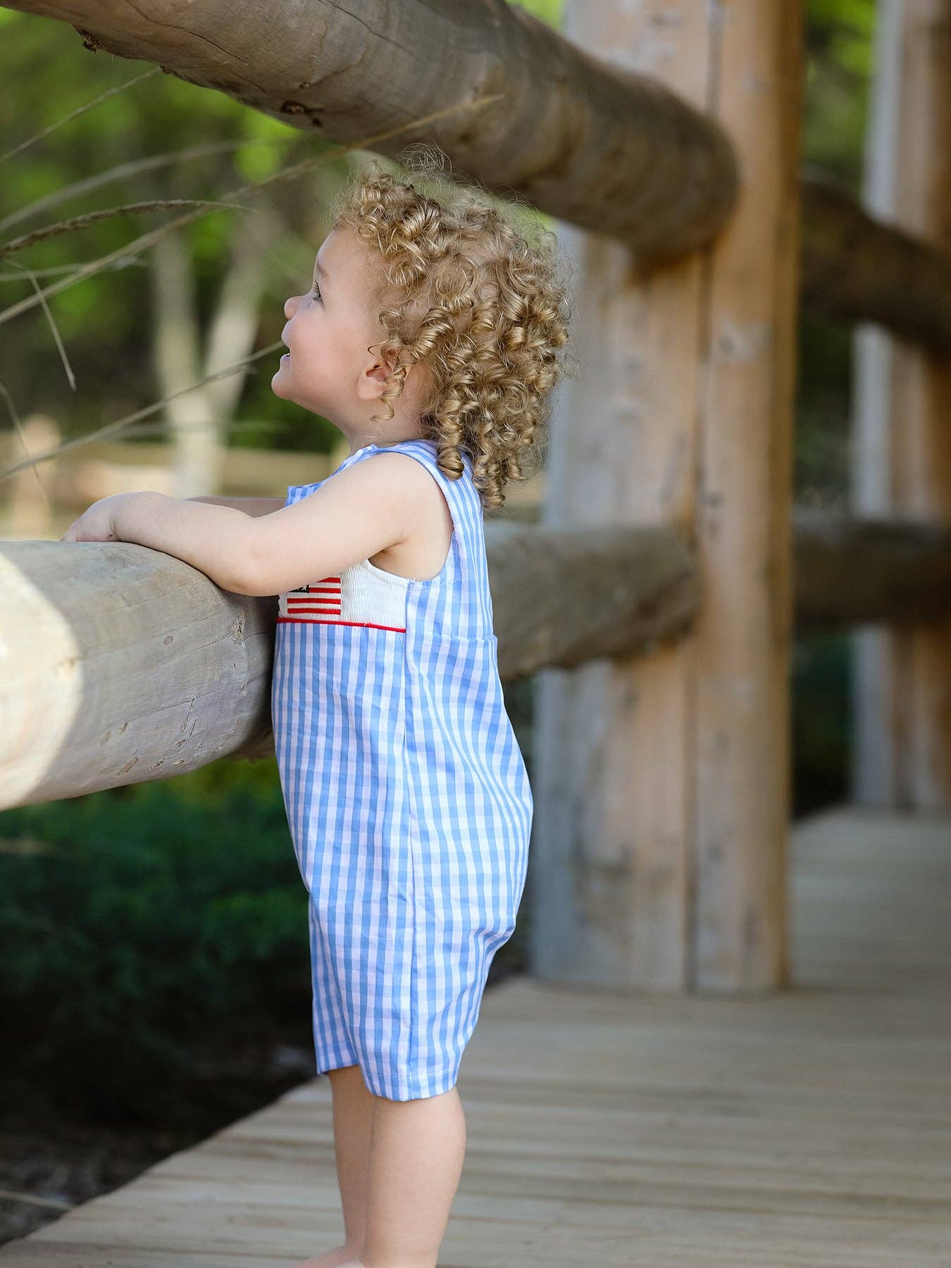 Boys Embroidered Flag Romper