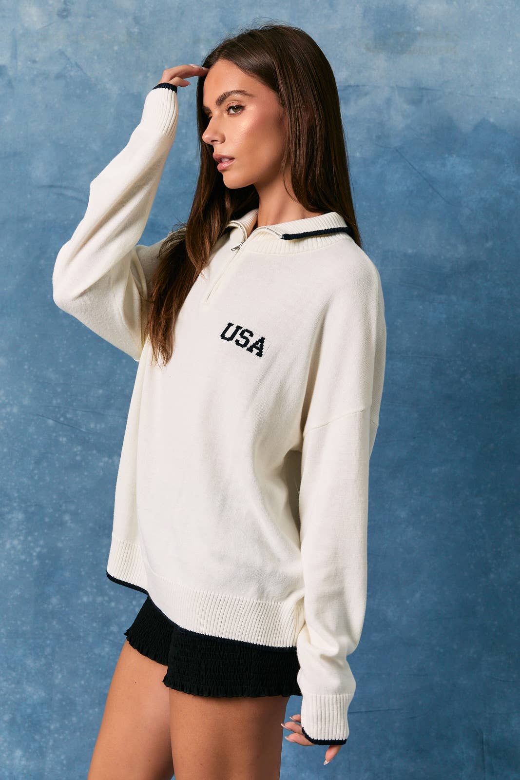 The USA Half Zip Sweater