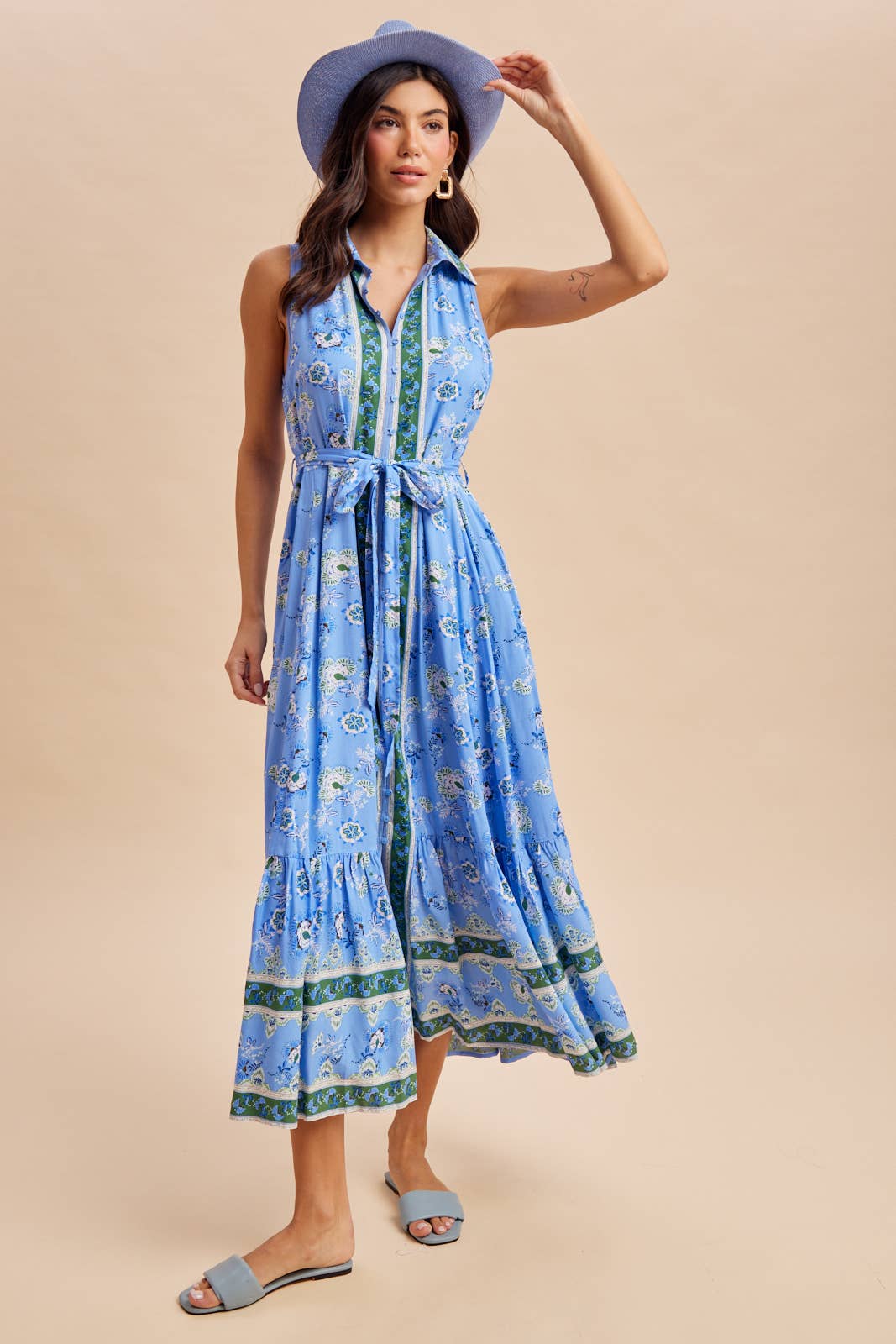 The Jacee Button Down Maxi Dress