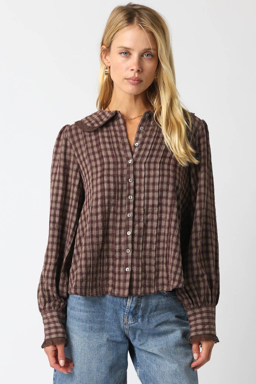 The Angelie Plaid Blouse