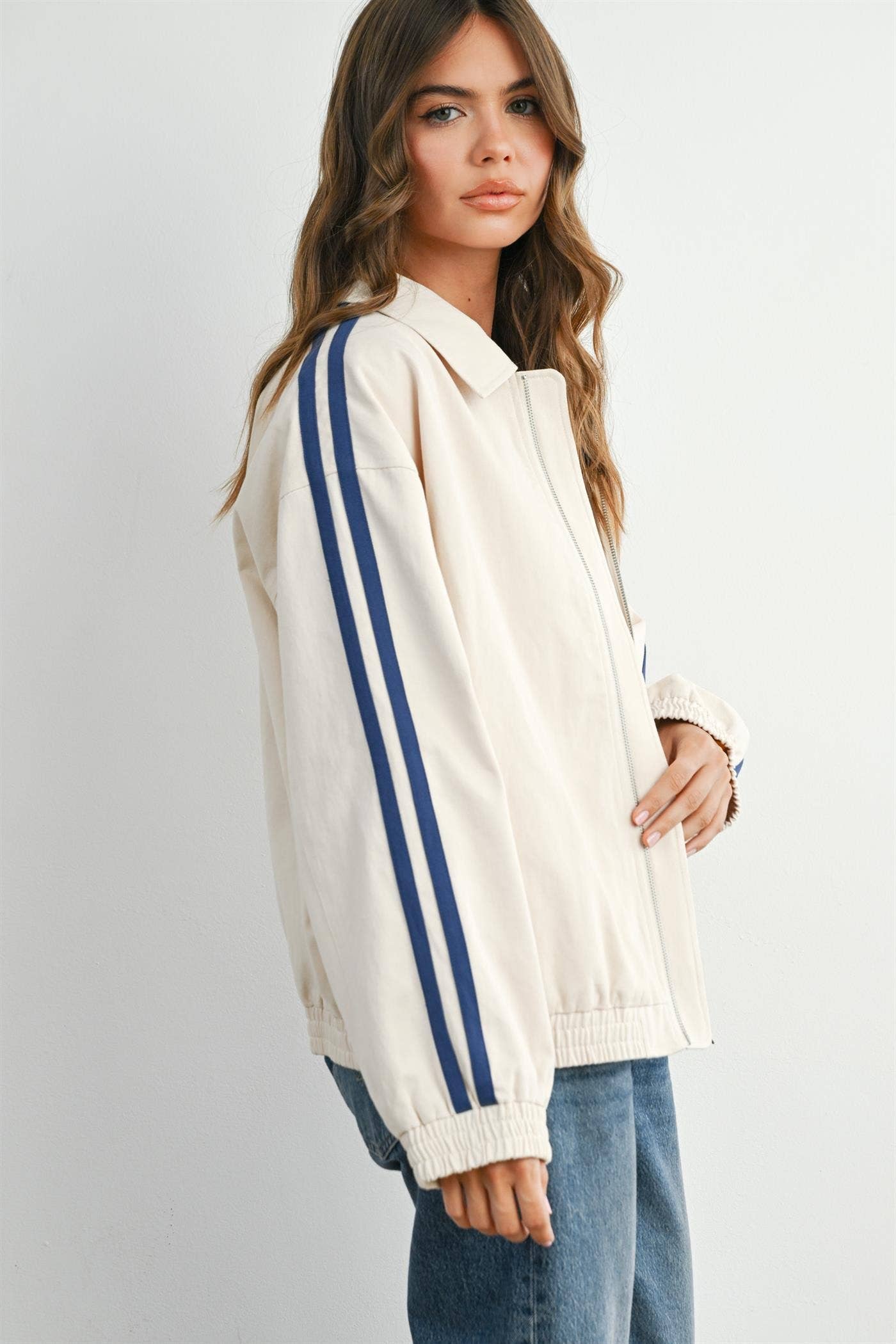 The Steve Striped  Zip-Up Jacket