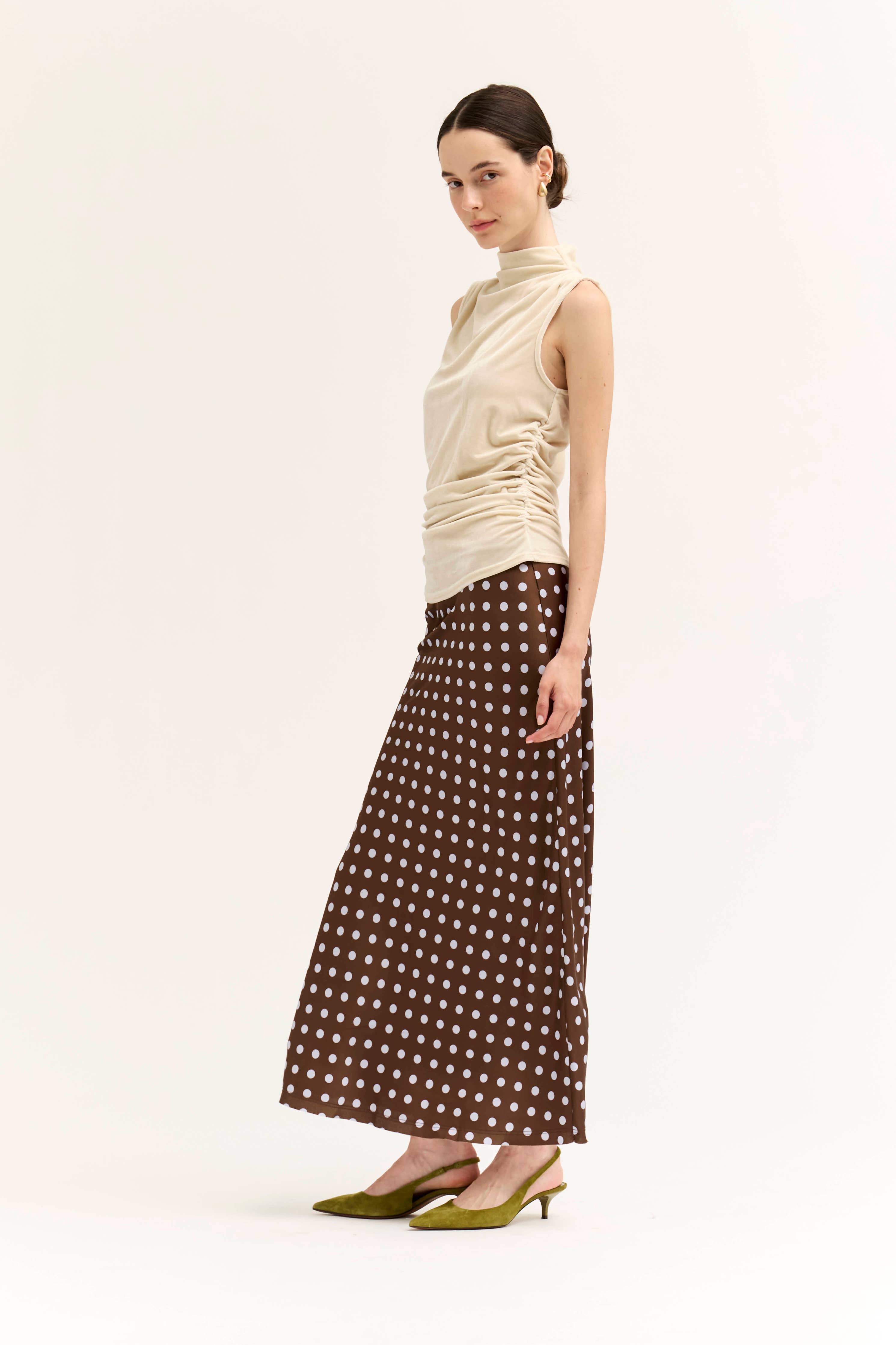 The Coraline Polka Dot Slip Skirt