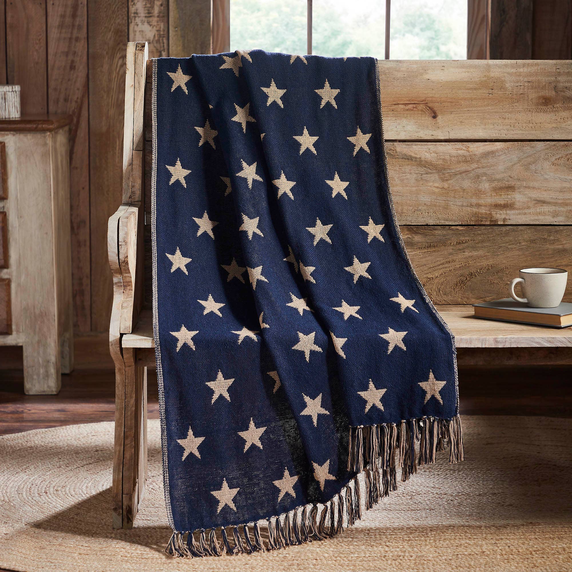 Patriotic Star Woven Throw