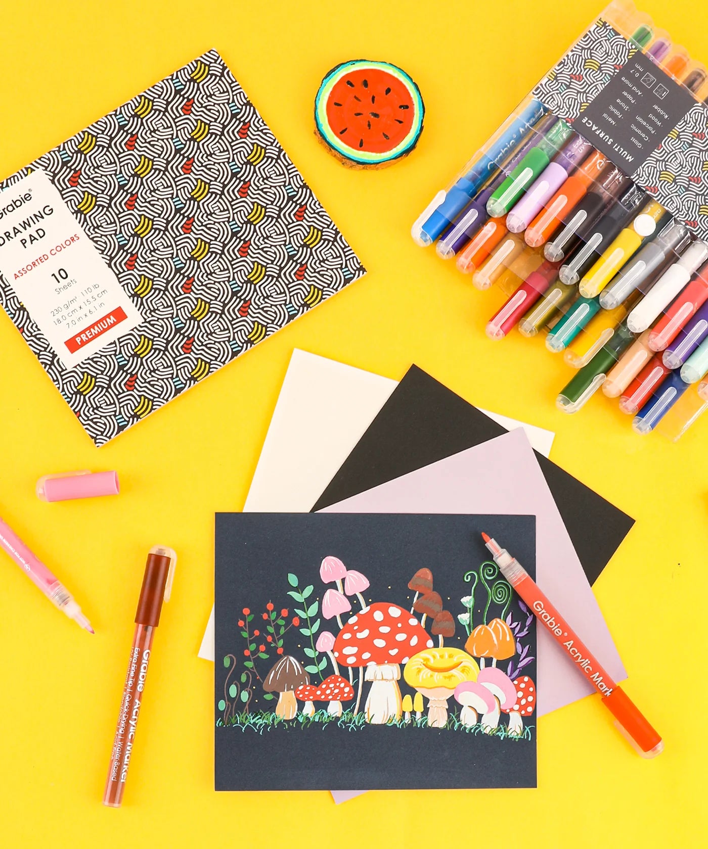 Extra Fine Tip Acrylic Paint Marker Set with Drawing Pad