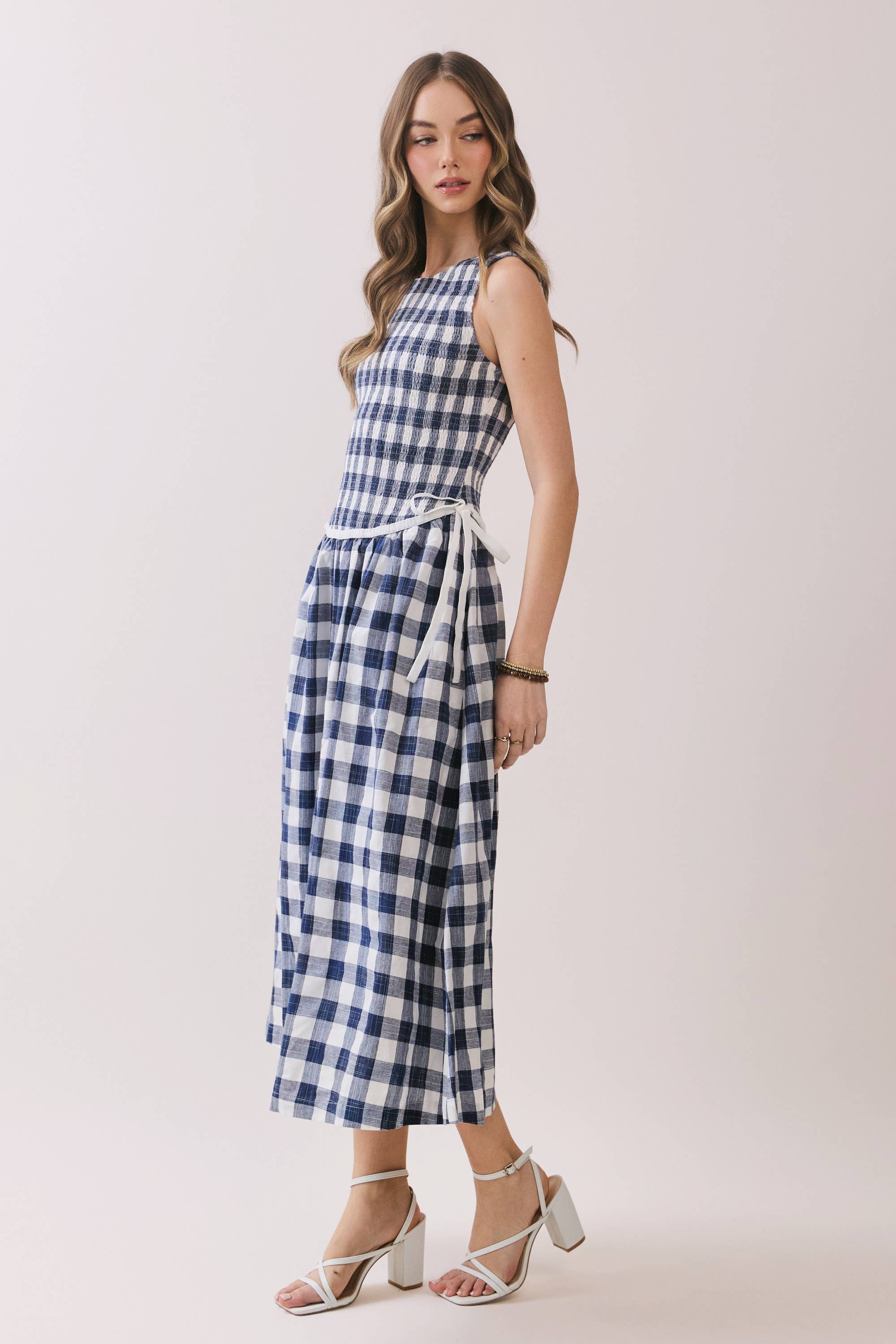 The Holly Gingham Midi Dress
