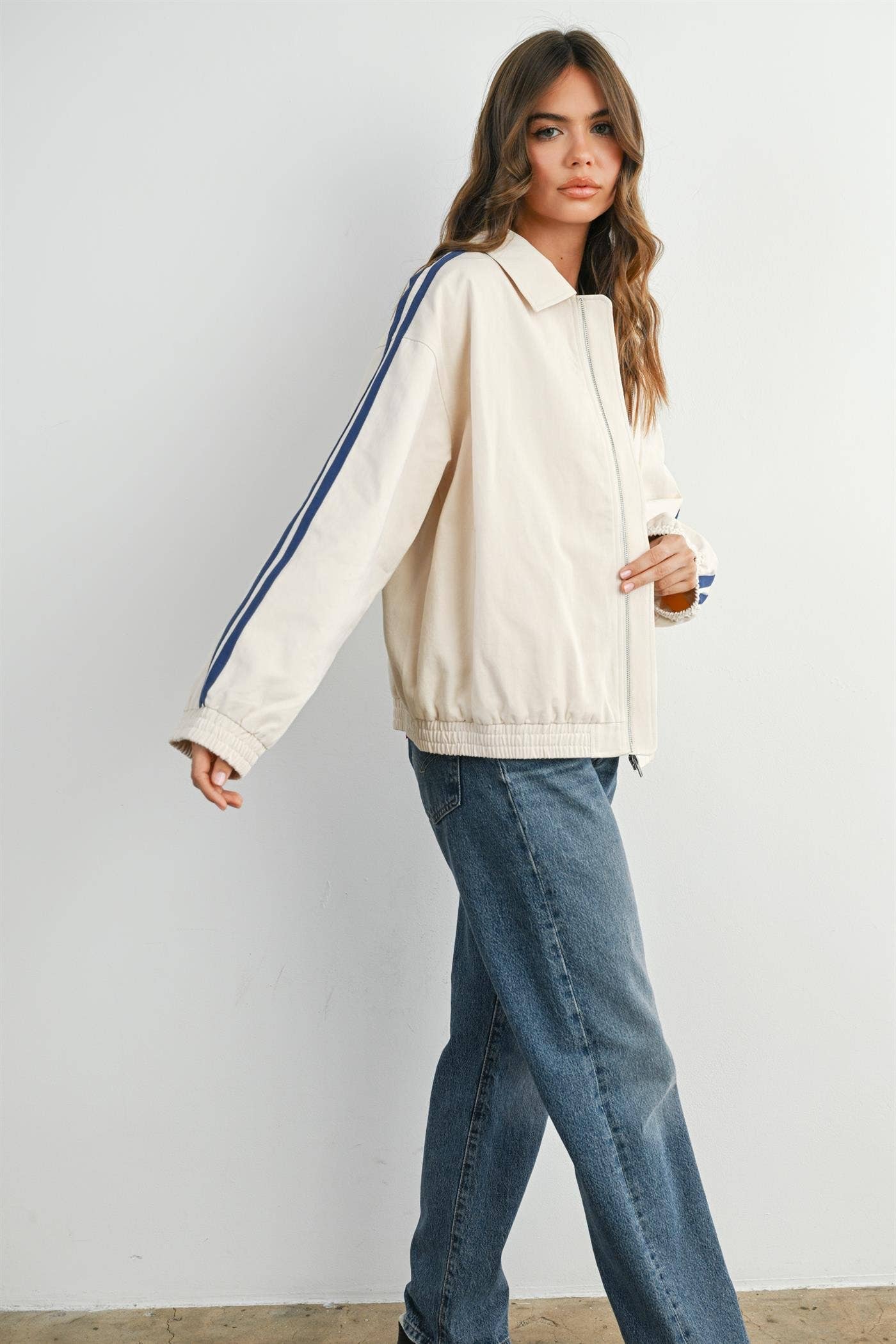 The Steve Striped  Zip-Up Jacket