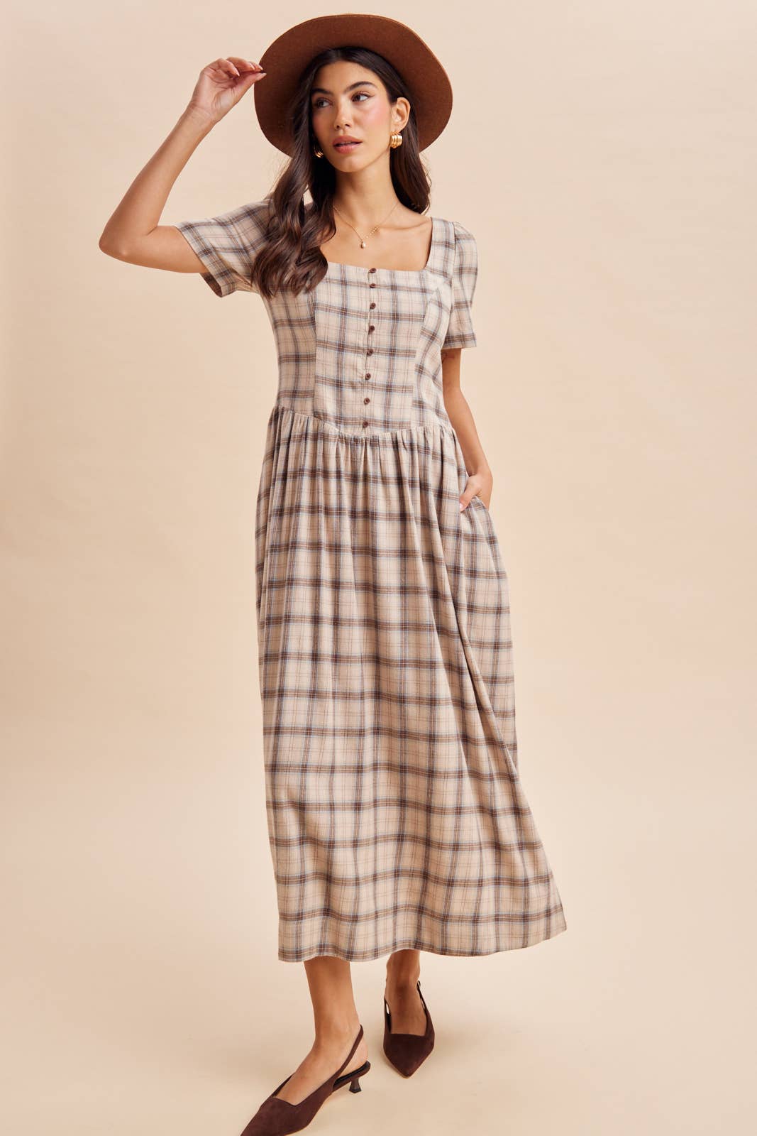 The Claire Tartan Maxi Dress