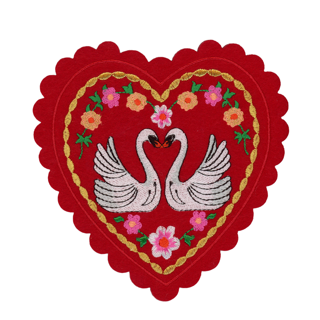 Iron on Patch: Swans Doily