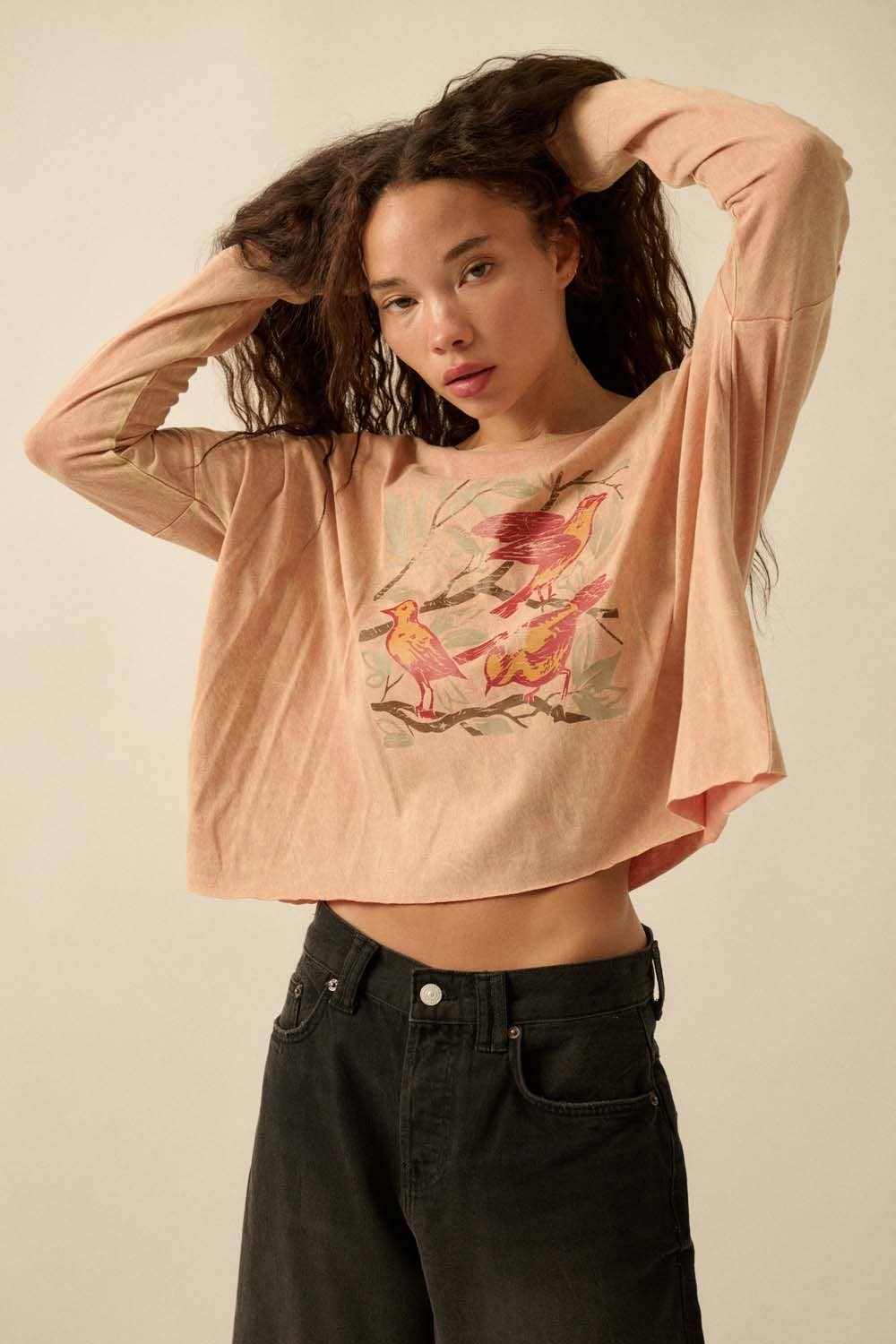 Perched Birds Cropped Tee