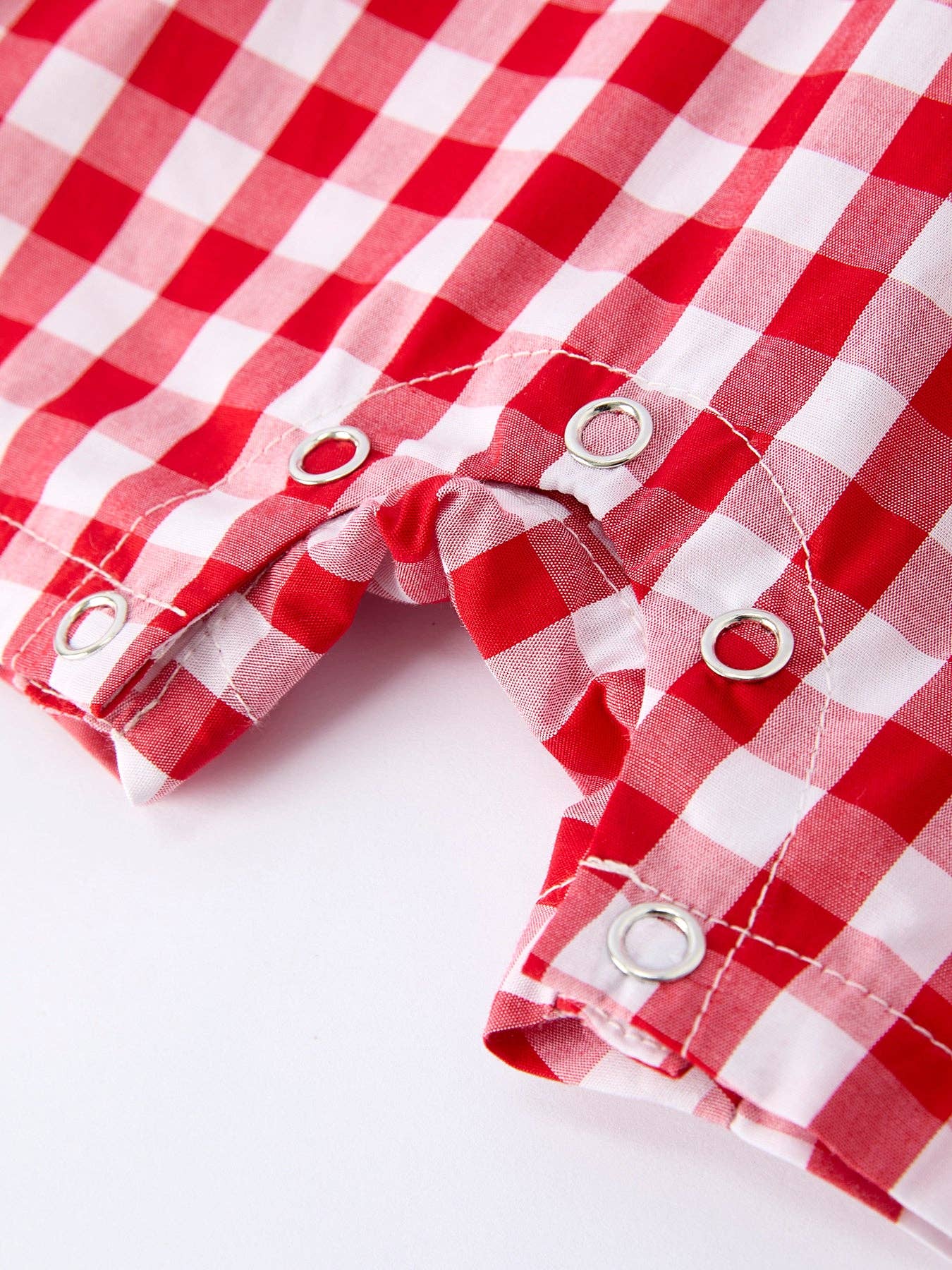 Boys Summer Plaid Romper