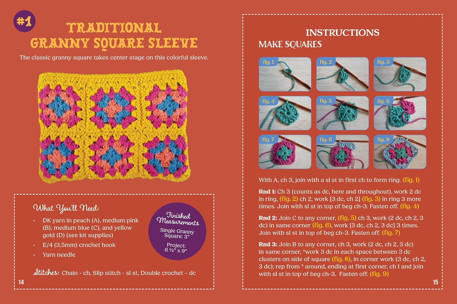 Granny Square Book Covers Kit