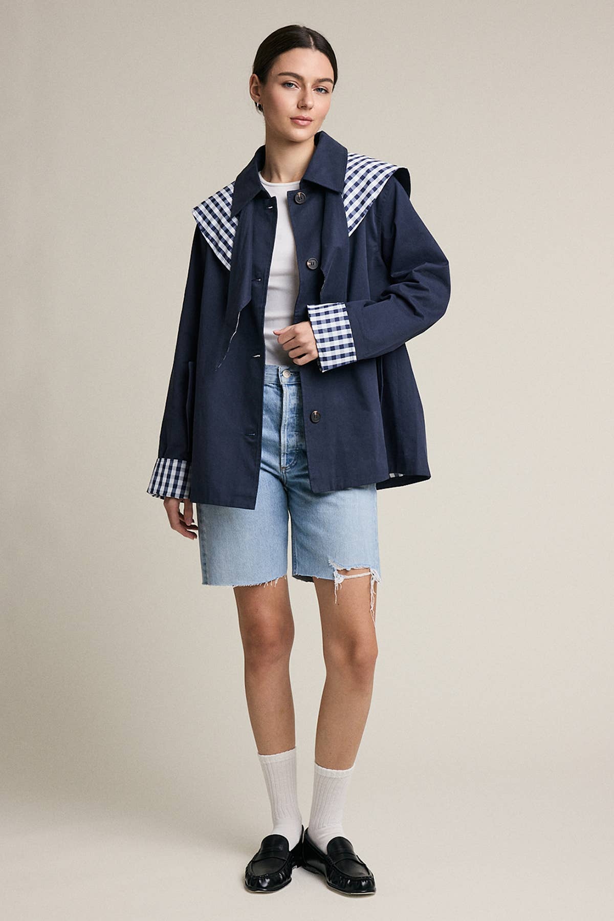 The Rain Gingham Scarf Jacket