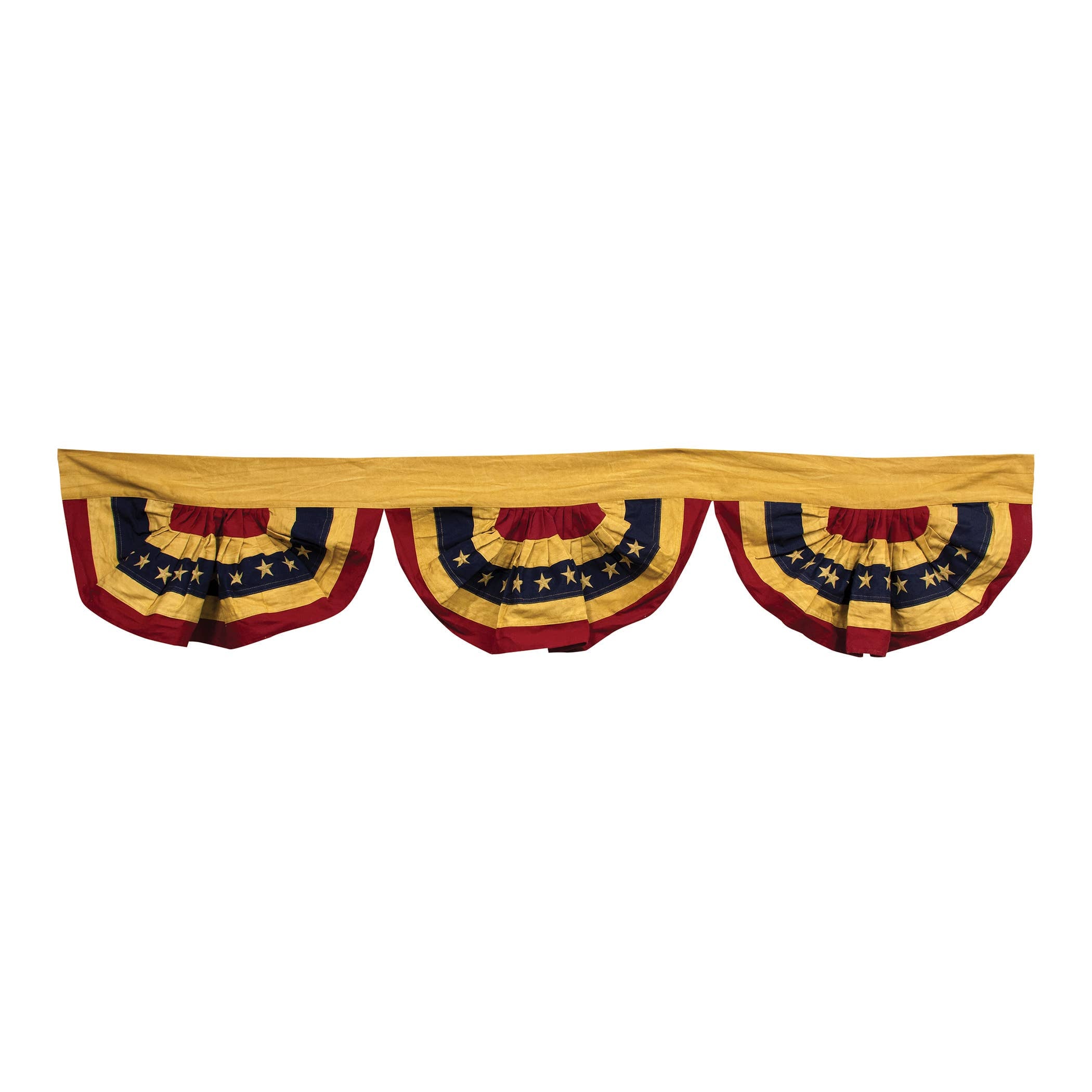 Tea-Stained American Flag Bunting Valance