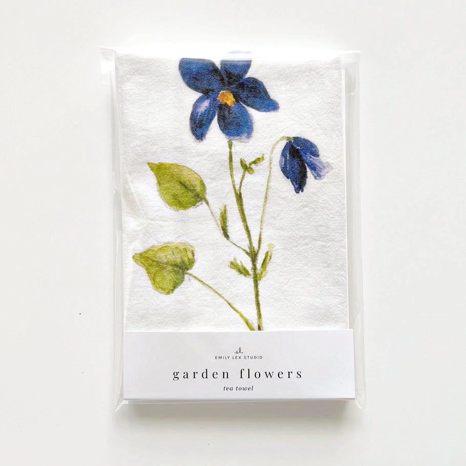 Garden Flowers Cotton Flour Sack Tea Towel