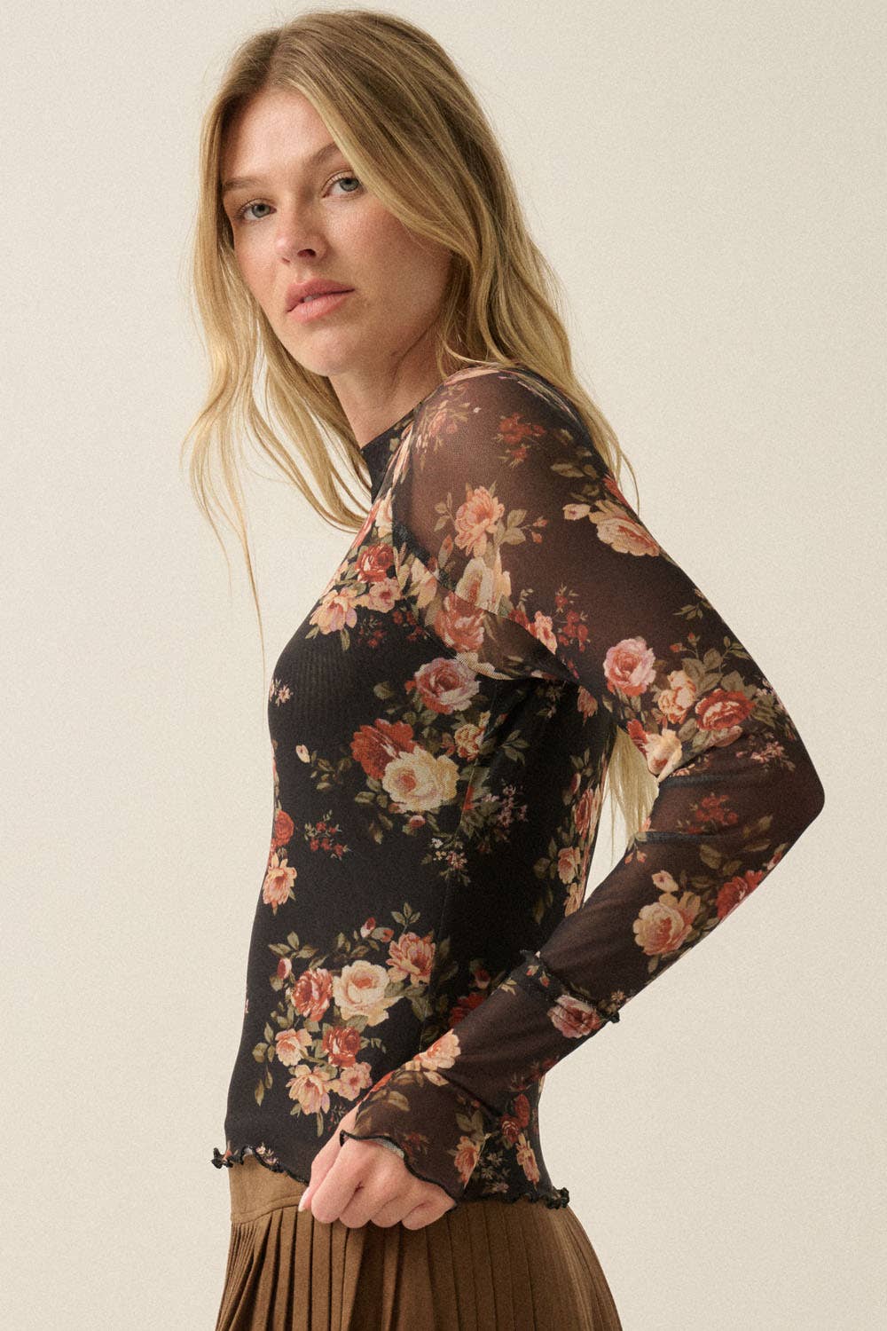 The Carla Floral Mesh Top