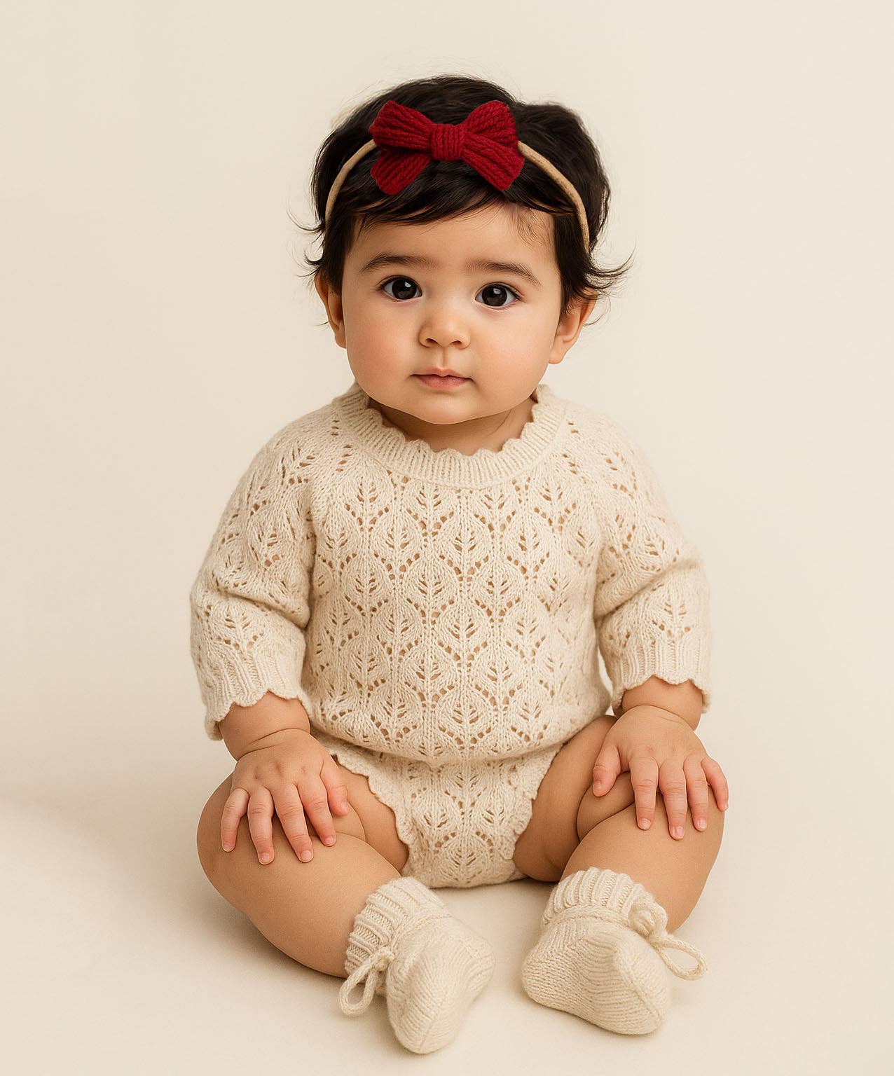 The Light Cream Lacey Knit Set