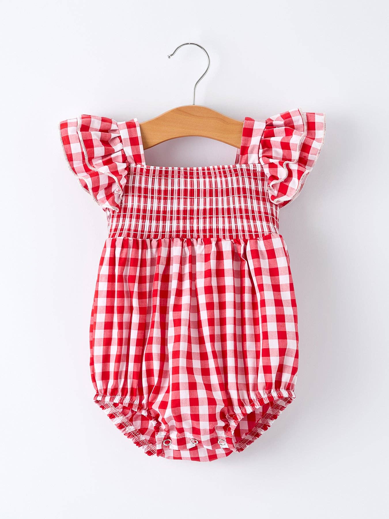 Girls Summer Plaid Romper