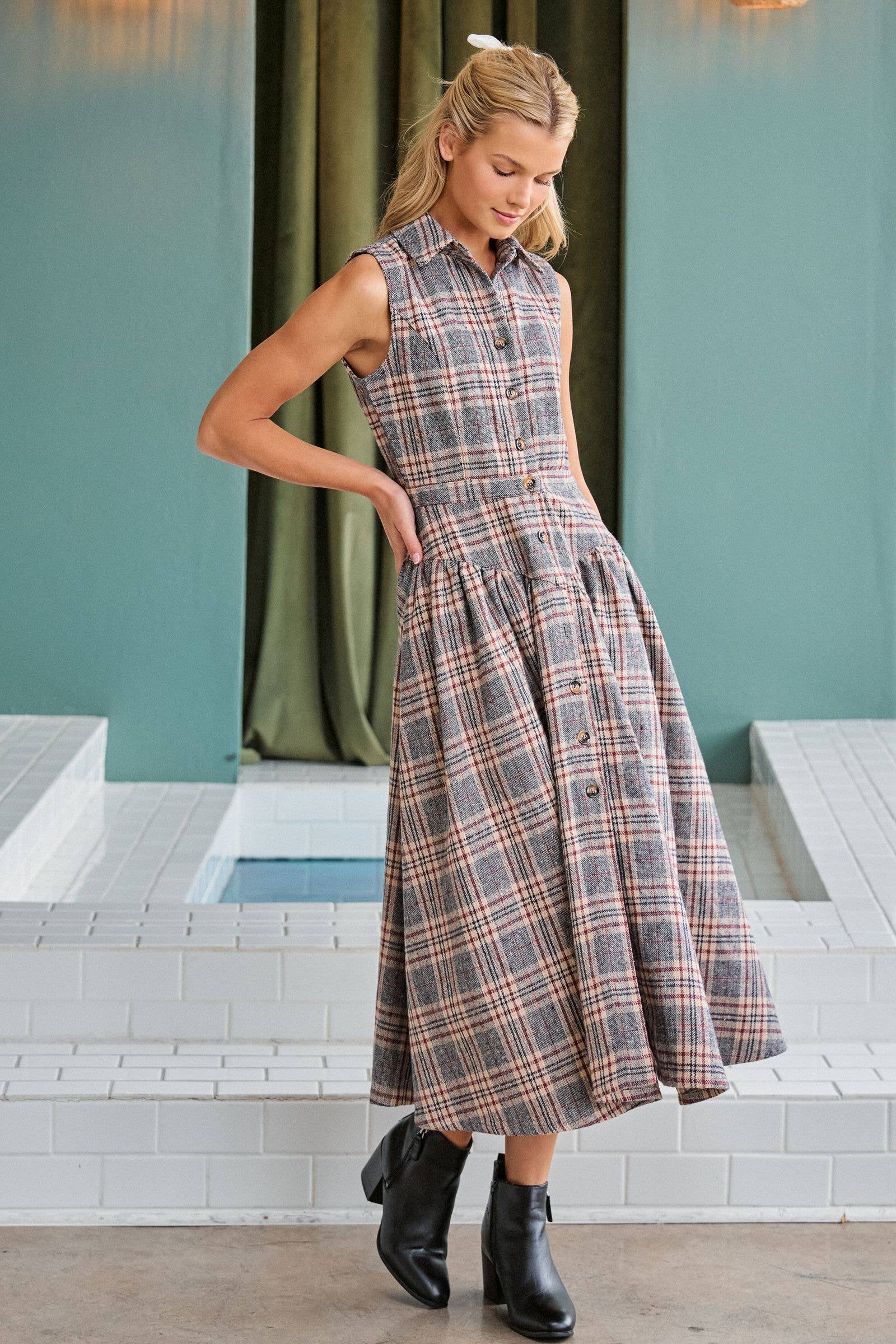 The Sandra Plaid Dress