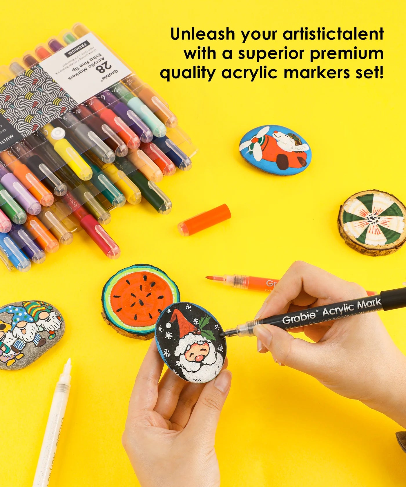 Extra Fine Tip Acrylic Paint Marker Set with Drawing Pad